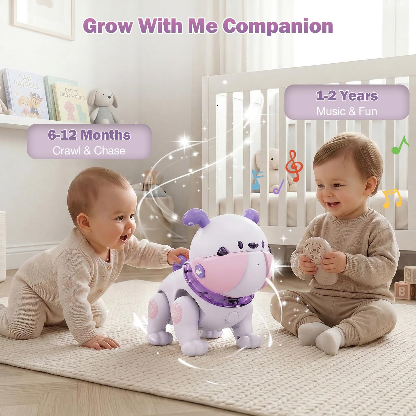 great dachong Baby Toys for 6-12 Months: Musical Crawling Dog Toy with Dancing, Recording & Lights, First Birthday Gift for Boys & Girls, Tummy Time Sensory Toy for Toddlers 1-3