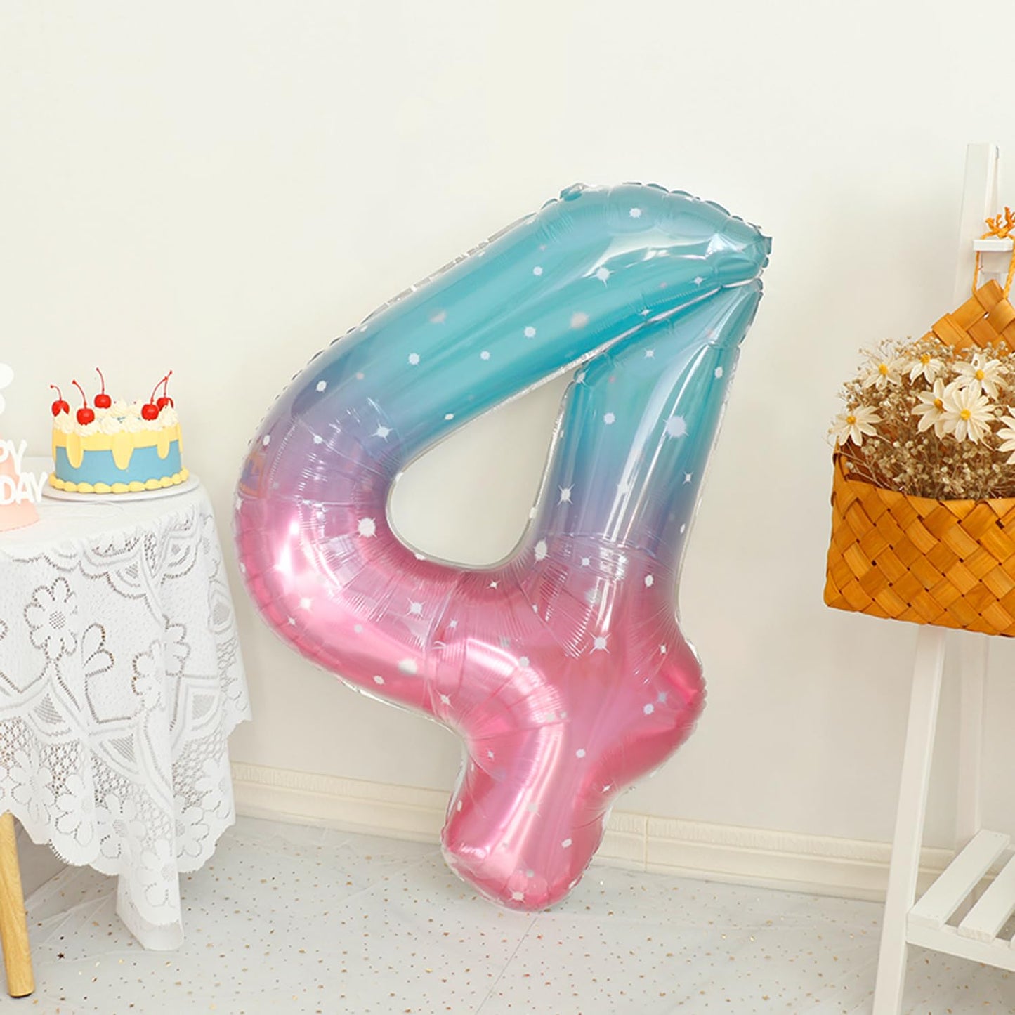 Mermaid Birthday Decorations for Girls Age 3-7, Purple Blue Pink Mermaid Theme Party Supplies with Large Shell Foil Balloons, Banner, Heart and Star Balloons for Kids Baby Shower (4th)