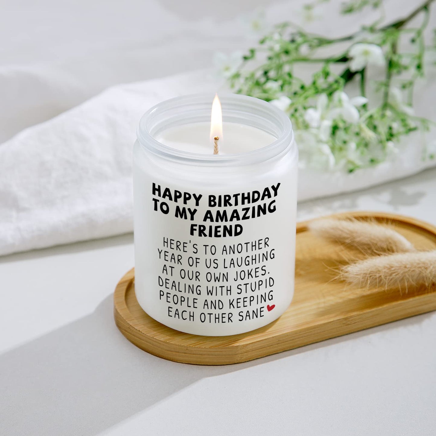 Jonico Happy Birthday Gifts for Women - Funny Best friend Friendship Birthday Gifts for Women Bestie BFF Coworker Classmate, Lavender Candle