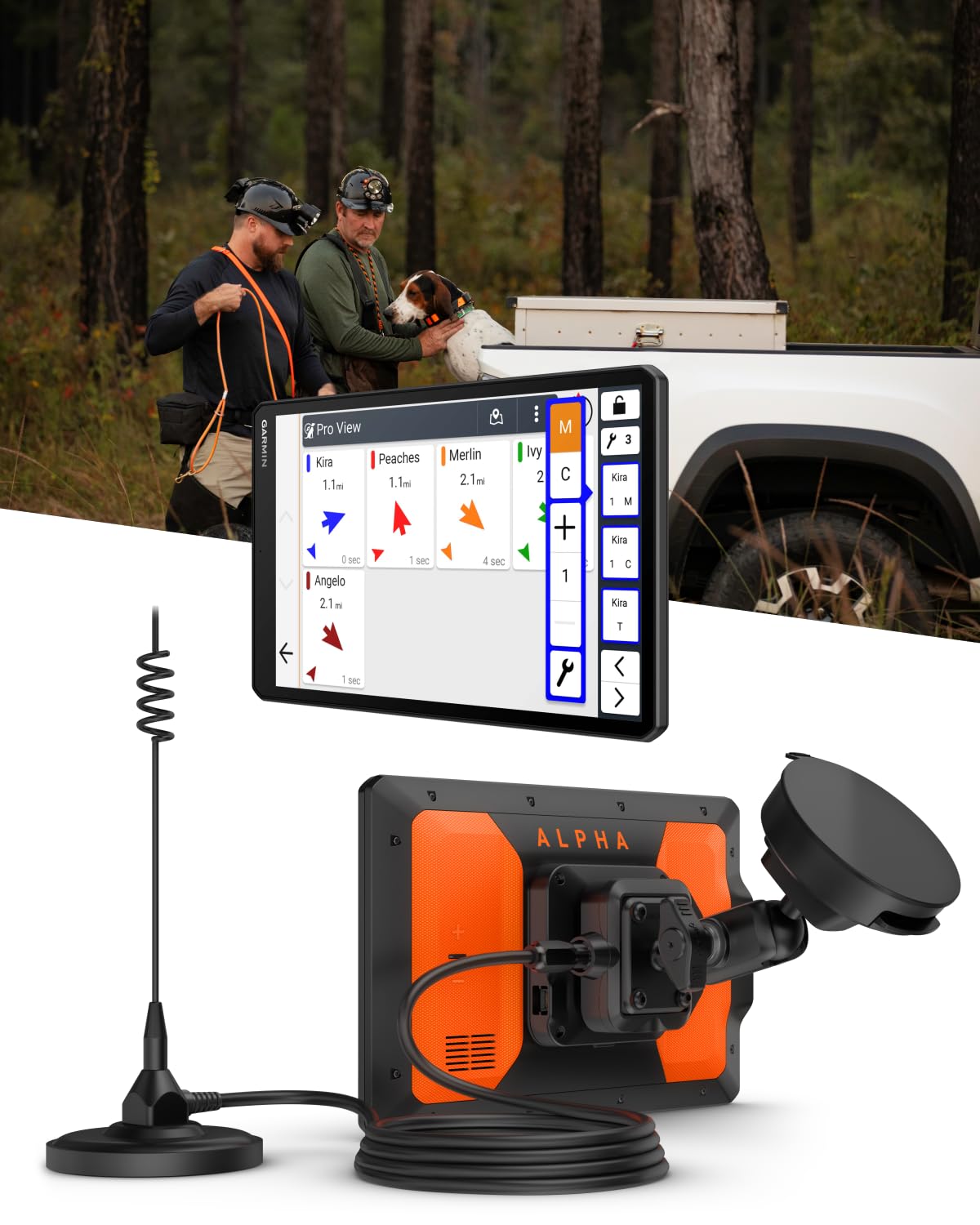 Garmin Alpha XL in-Vehicle Dog Tracking GPS Navigator, 10.1” Touchscreen, VHF Radio for 9-Mile Range, Tracks up to 20 Dogs, 64 GB Memory, Preloaded Maps, 18 Training Levels w/ Wearable4U PBank Bundle