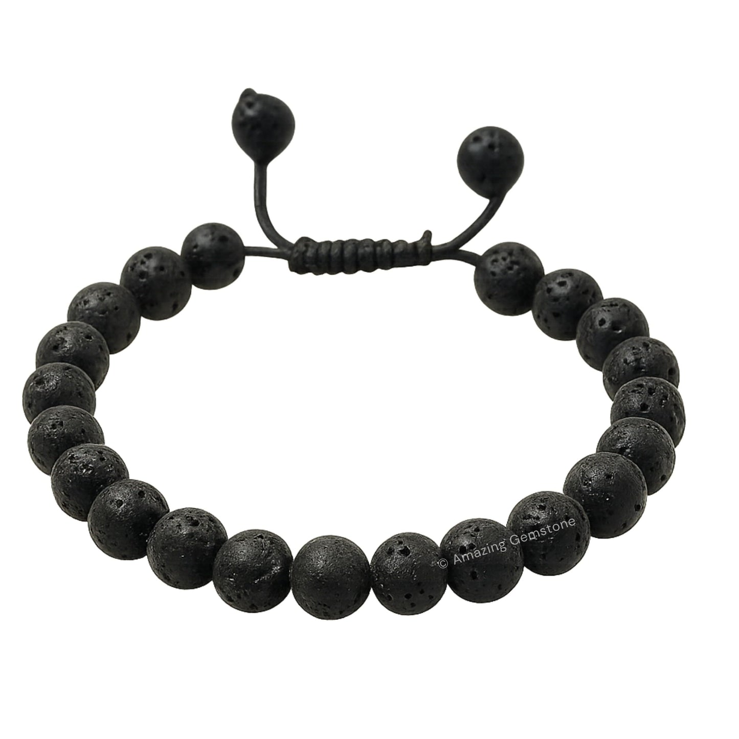Amazing Gemstone Lava Stone Bracelet for Women Men's Gifts - Protection Healing Crystal Bracelet - 8mm Gemstones Beaded Adjustable Bracelet Pulseras Para Hombres Mujer Stocking Stuffers