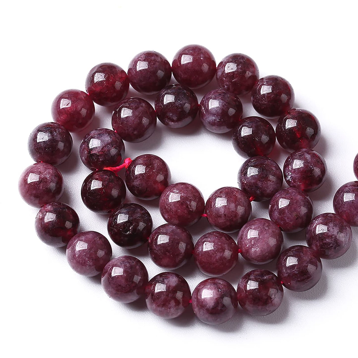 45pcs 8mm Natural Garnet Jade Gemstone Round Loose Spacer Beads for Jewelry Making Healing Energy Stone Beads DIY Bracelets Necklaces 15"(8mm, Garnet Jade)