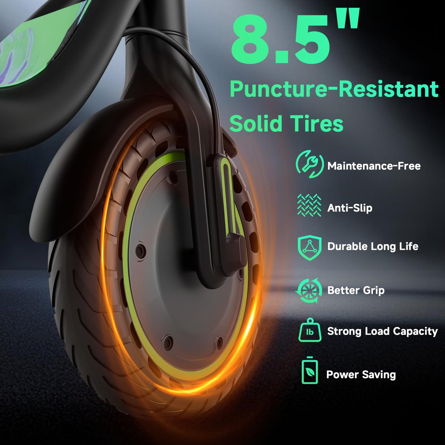 VOLPAM Electric Scooter Adult, 19 MPH & 15-21 Miles Range, 350W Motor, 8.5" Solid Tires, Lightwight Foldable E Scooter for Adults & Teens, with App Control, Curise Control, Dual Braking