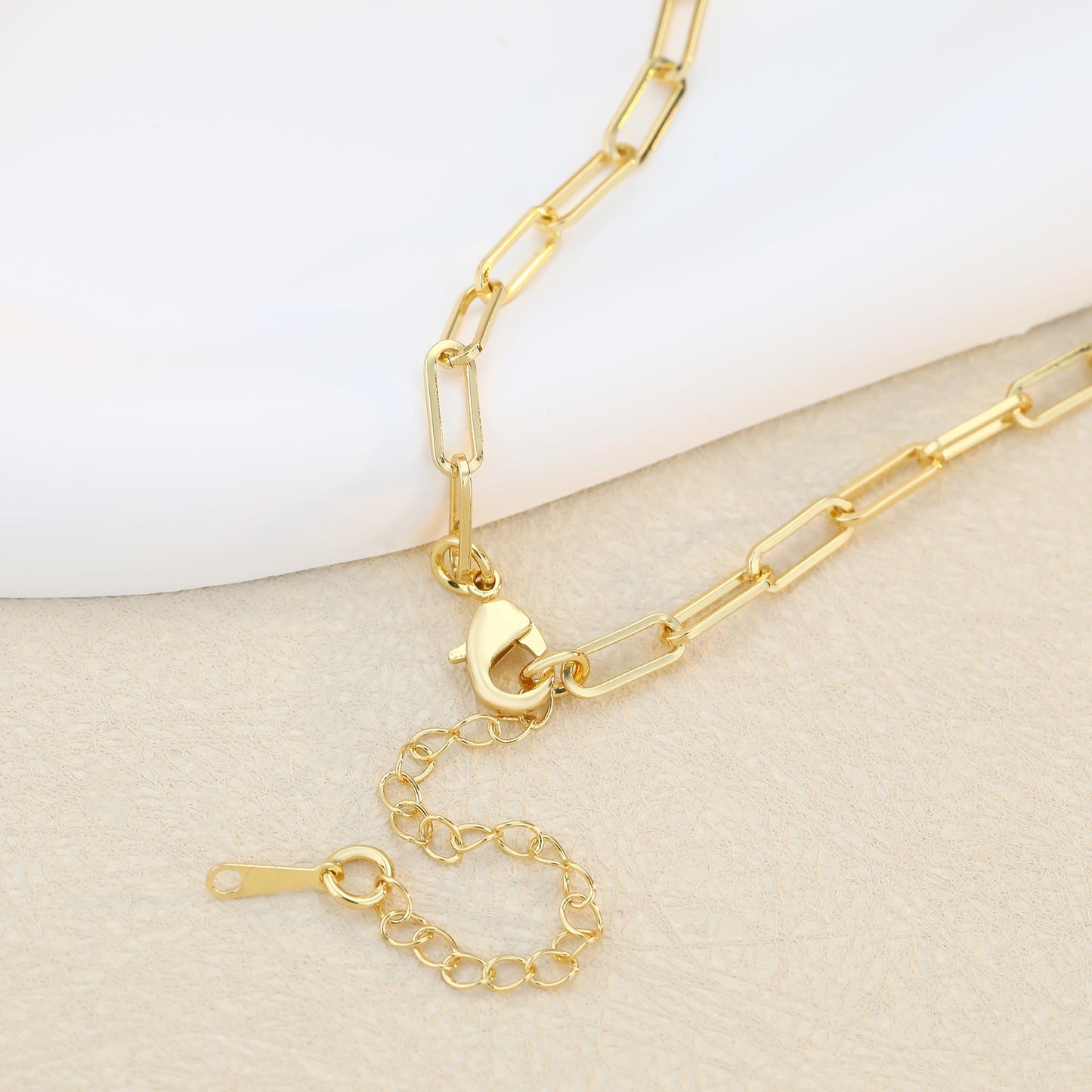 MISS RIGHT Gold Necklace for Women, Dainty 18k Gold Plated Starfish SeaShell Pearl Cute Boho Pendant DIY Charm Necklace,Non Tarnish Adjustable Chunky Paperclip Chain Jewelry for Summer Beach Vacation