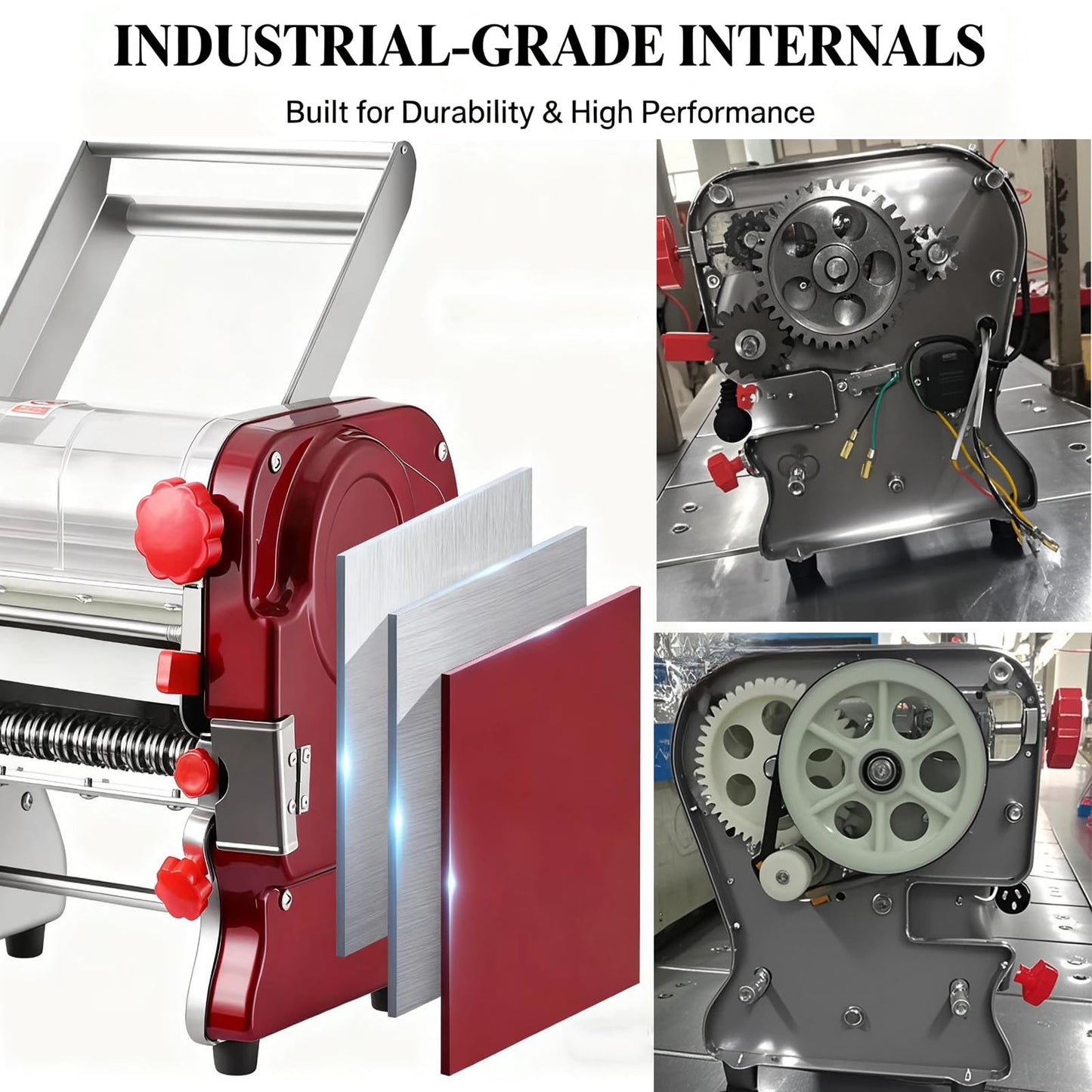 XINGYUEXUAN Electric Pasta Making Machine Commercial Noodle Spaghetti Maker Dough Roller with 2mm/6mm Cutter