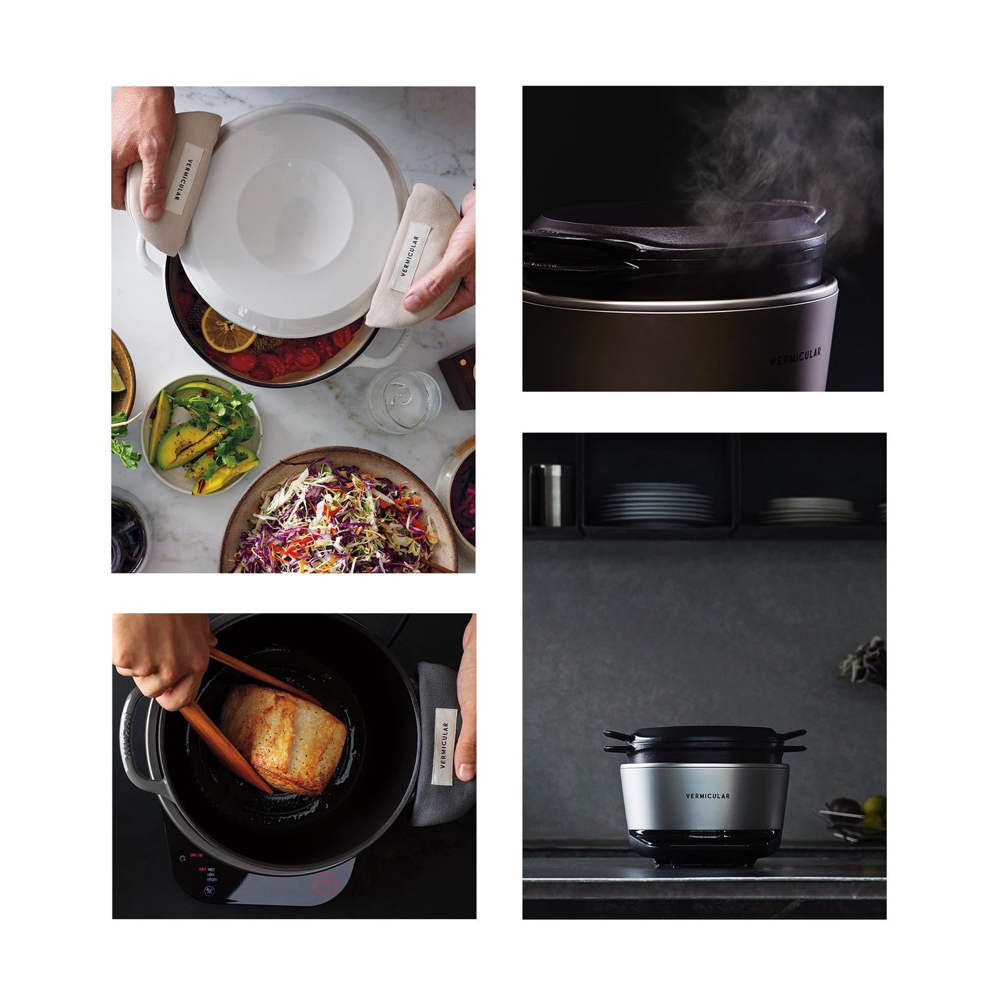 Vermicular Musui–Kamado (RICEPOT) | Cast Iron Induction Cooker | Precision Multicooker | Japanese Rice Cooker | Slow Cooker | Non-Toxic Enameled Cast Iron Pot | Charcoal | US Model (120V)