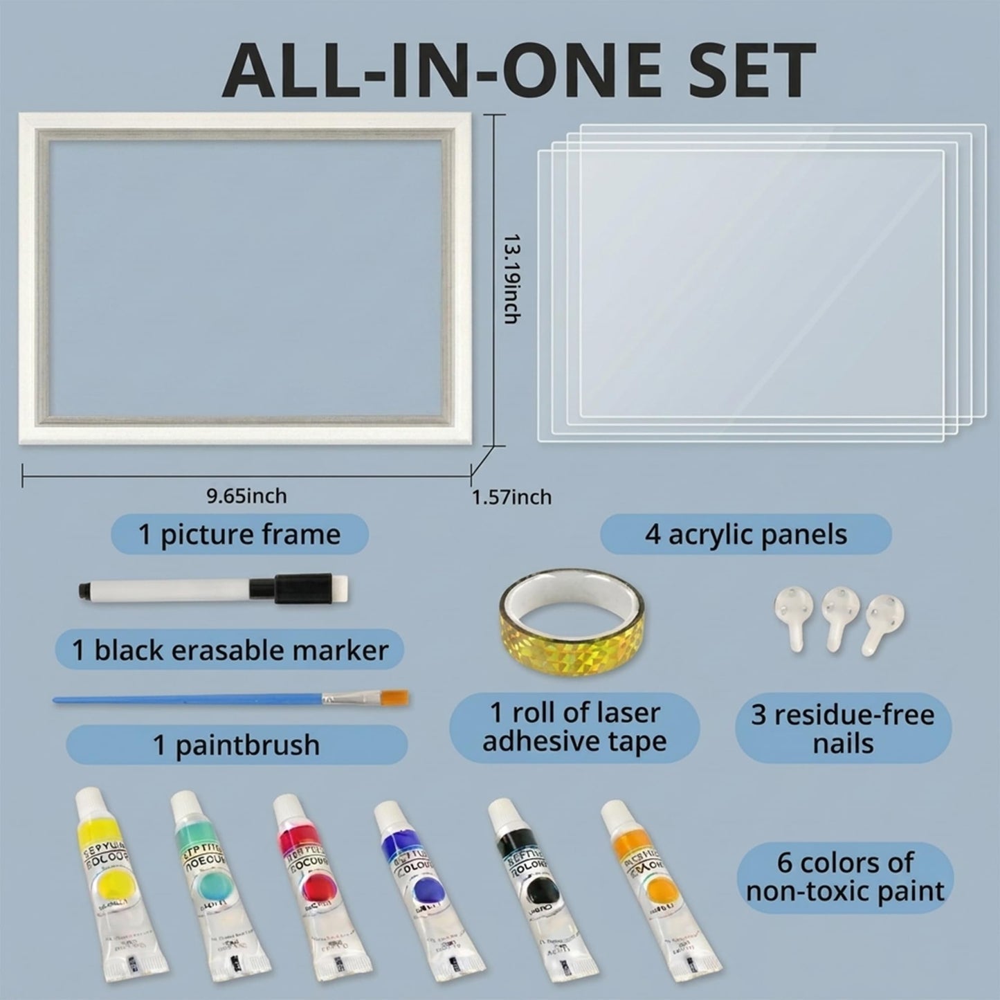 Family Handprint Keepsake Frame Kit with Photo Display – DIY 3D Floating Layered Design for Mom, Dad and Baby – Safe Non-Toxic Paint Set for Footprints – Perfect Baby Shower Gifts, New Parents Couples Keepsake, Home Decor 13.1x9.6 Inch (White)