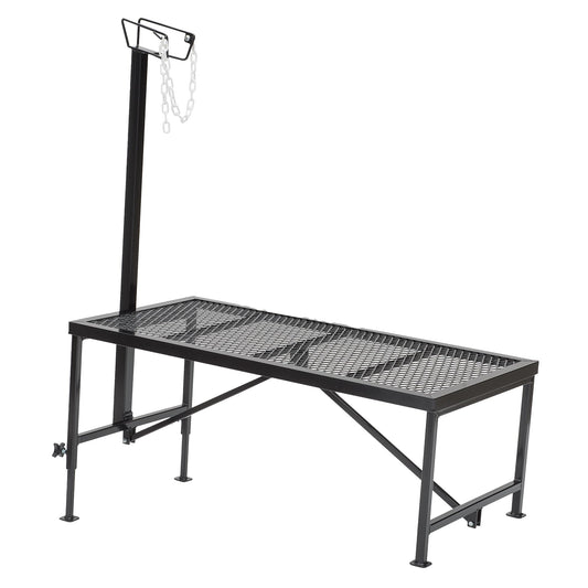 Weaver Livestock Steel Goat Trimming Stand with Wire Form Headpiece, Heavy Duty Adjustable Farm Stand, Foldable Gear for Cow, Goat, and More, Black