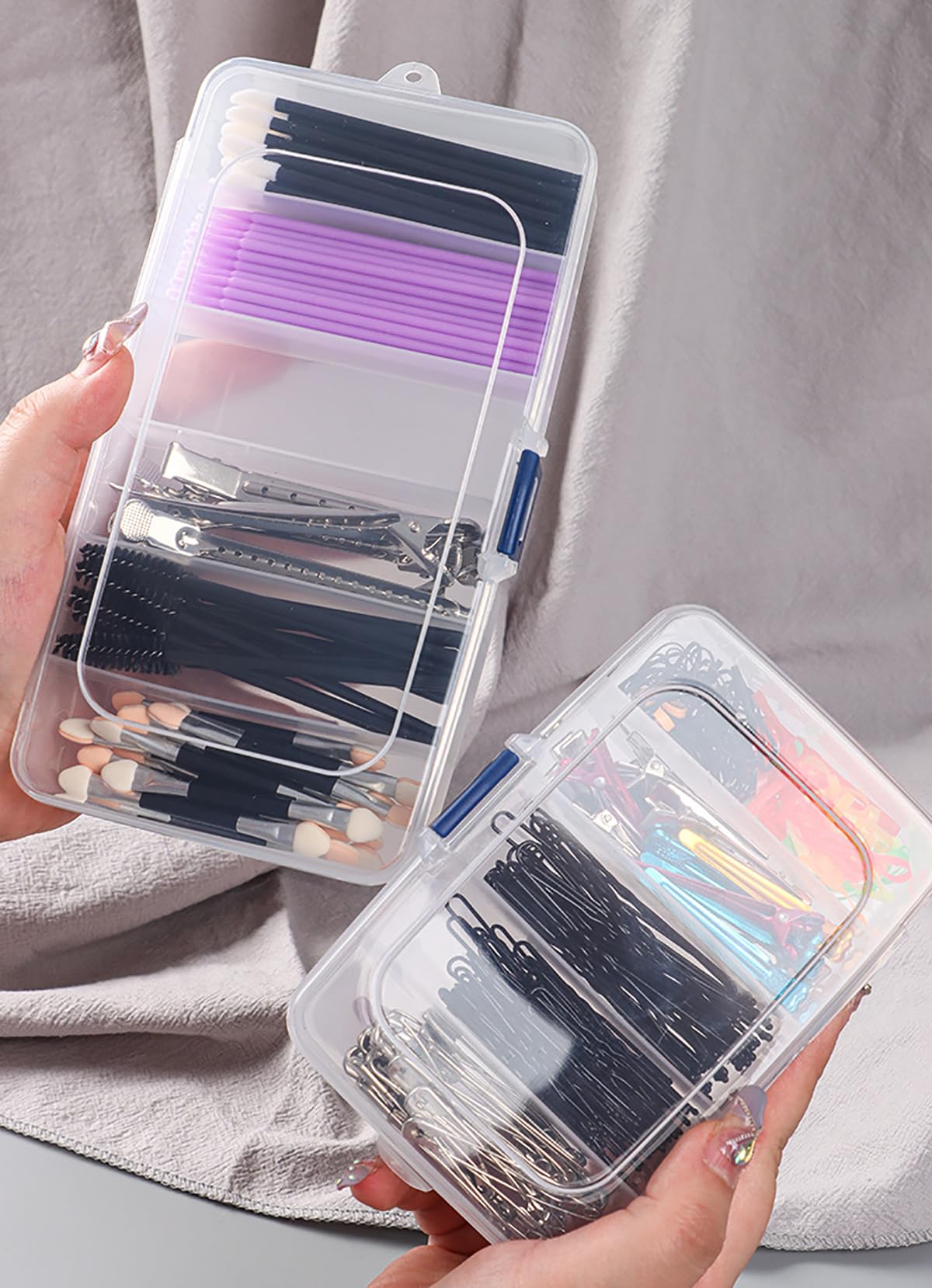 Farmer Mani 2 PACK Transparent Plastic Bead Organizers (6 Grids),Craft Organizers and Storage Beads Organizer, Art DIY, Crafts Jewelry Storage, Fishing Tackles, Size 7.48 x 3.94 x 1.38 in