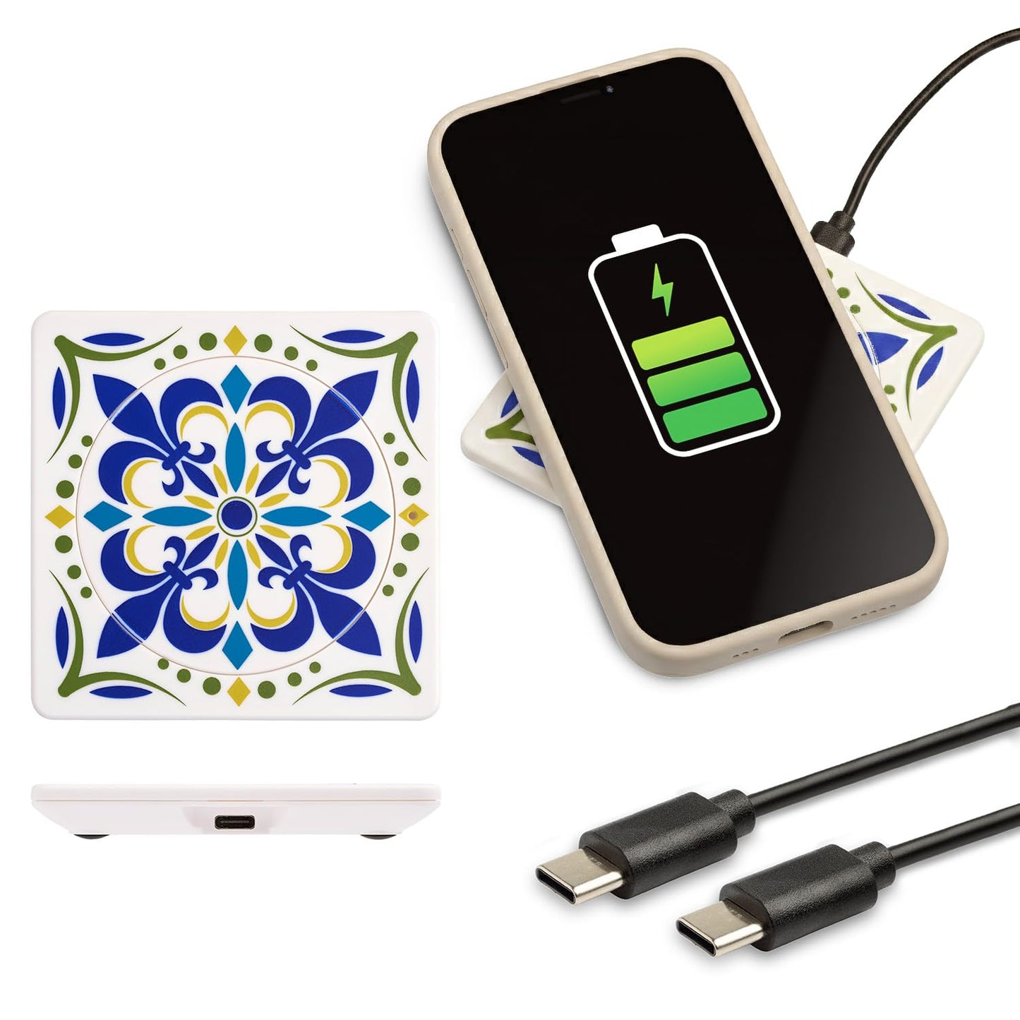 Gifts for Readers & Writers Wireless Charger, 15W MagSafe- Compatible Charging Pad, Portable & Magnetic Fast Charging Station, ZipCharger for iPhone & Airpods, Tile
