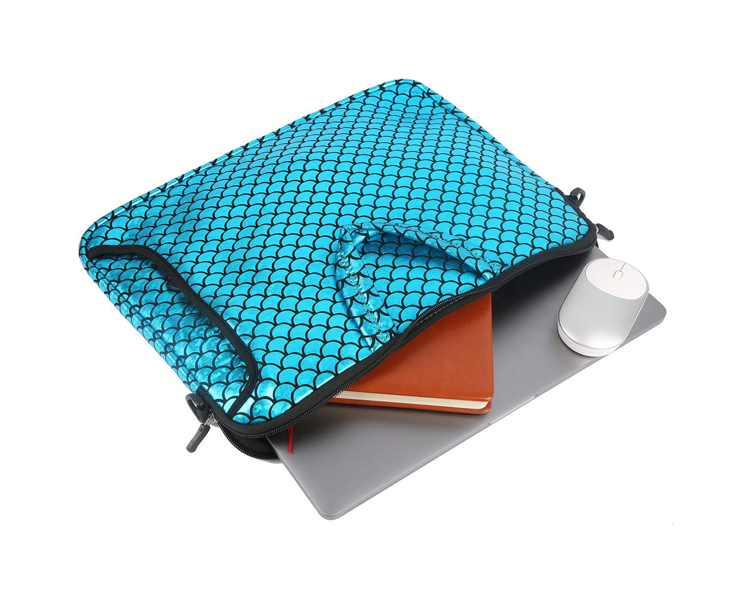 11.6-Inch Laptop Shoulder Messenger Carrying Bag Case Sleeve For 11" 11.6" 12" 12.5 inch Macbook/Notebook/Ultrabook/Chromebook, Mermaid Scale (Blue)