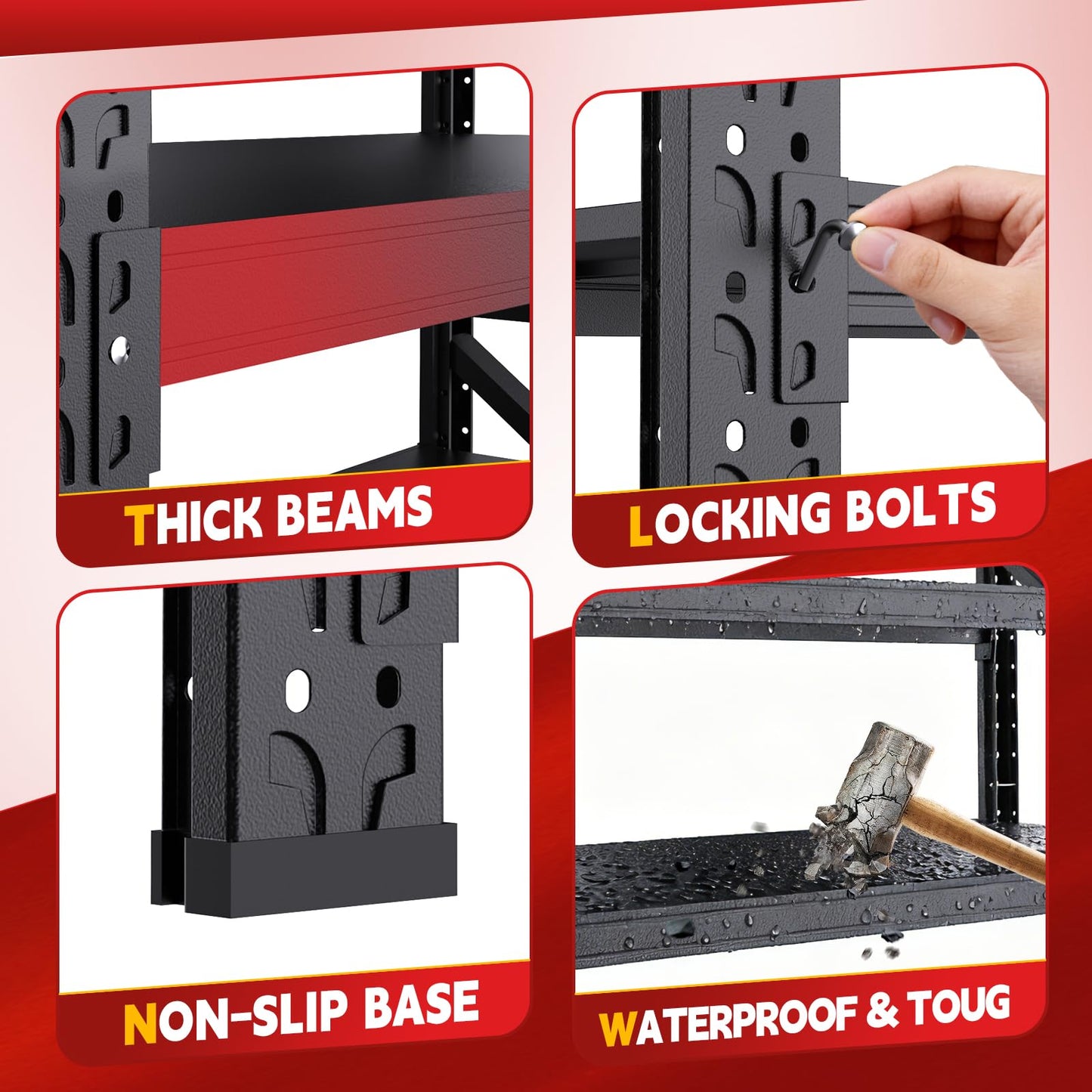 7000LBS Storage Shelves Heavy Duty, Metal Storage Shelves 4 Tier Units Adjustable Utility Rack Shelf, Heavy Duty Garage Racks Shelving for Basement, Industrial, Garage Shelving 60" W x 24" D x 70" H