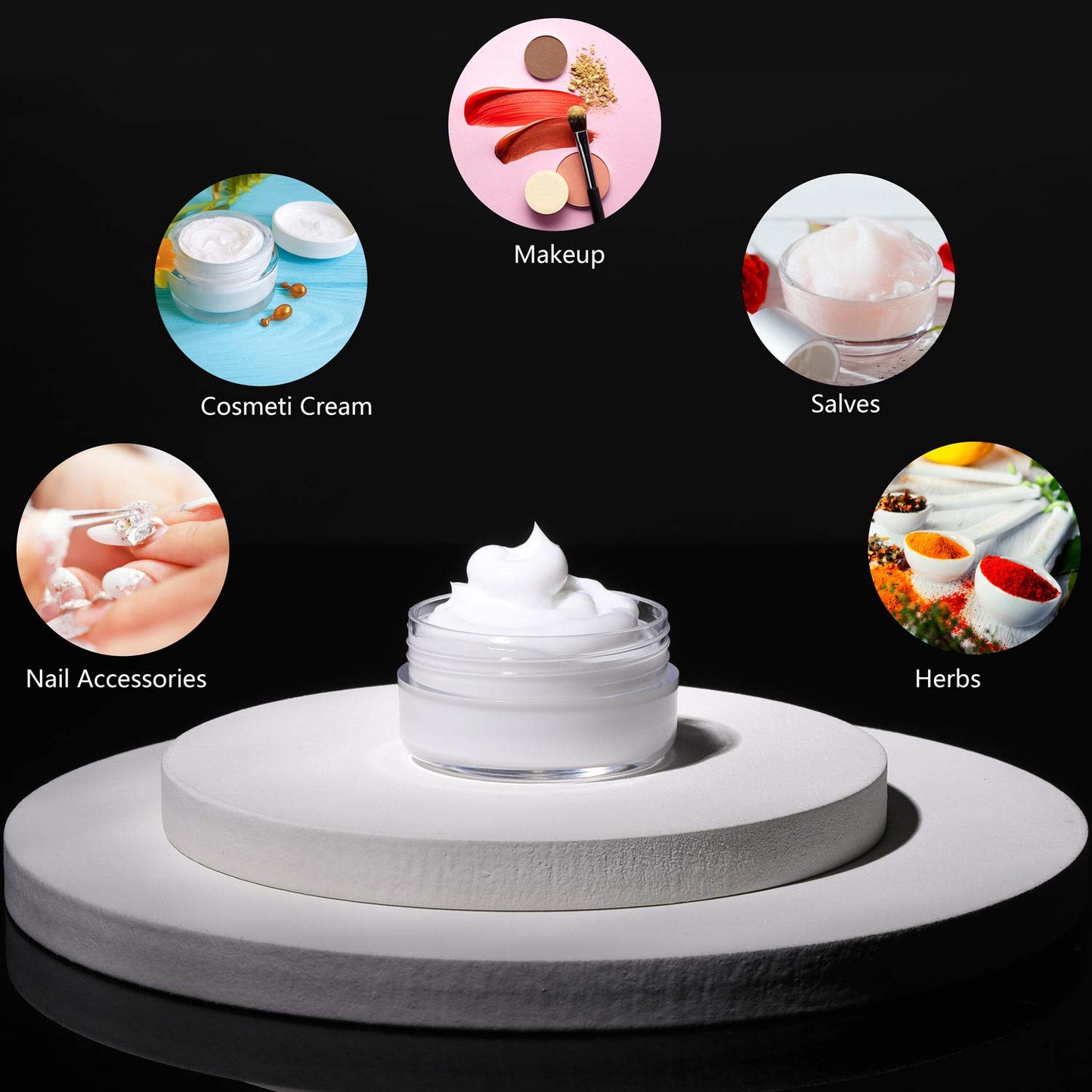 100 Count 10g Small Sample Containers with Lids and 10 Pcs Mask Spatula, Refillable Cosmetic Jars Plastic Makeup Containers Lip Scrub Containers for Beauty Products - Blue