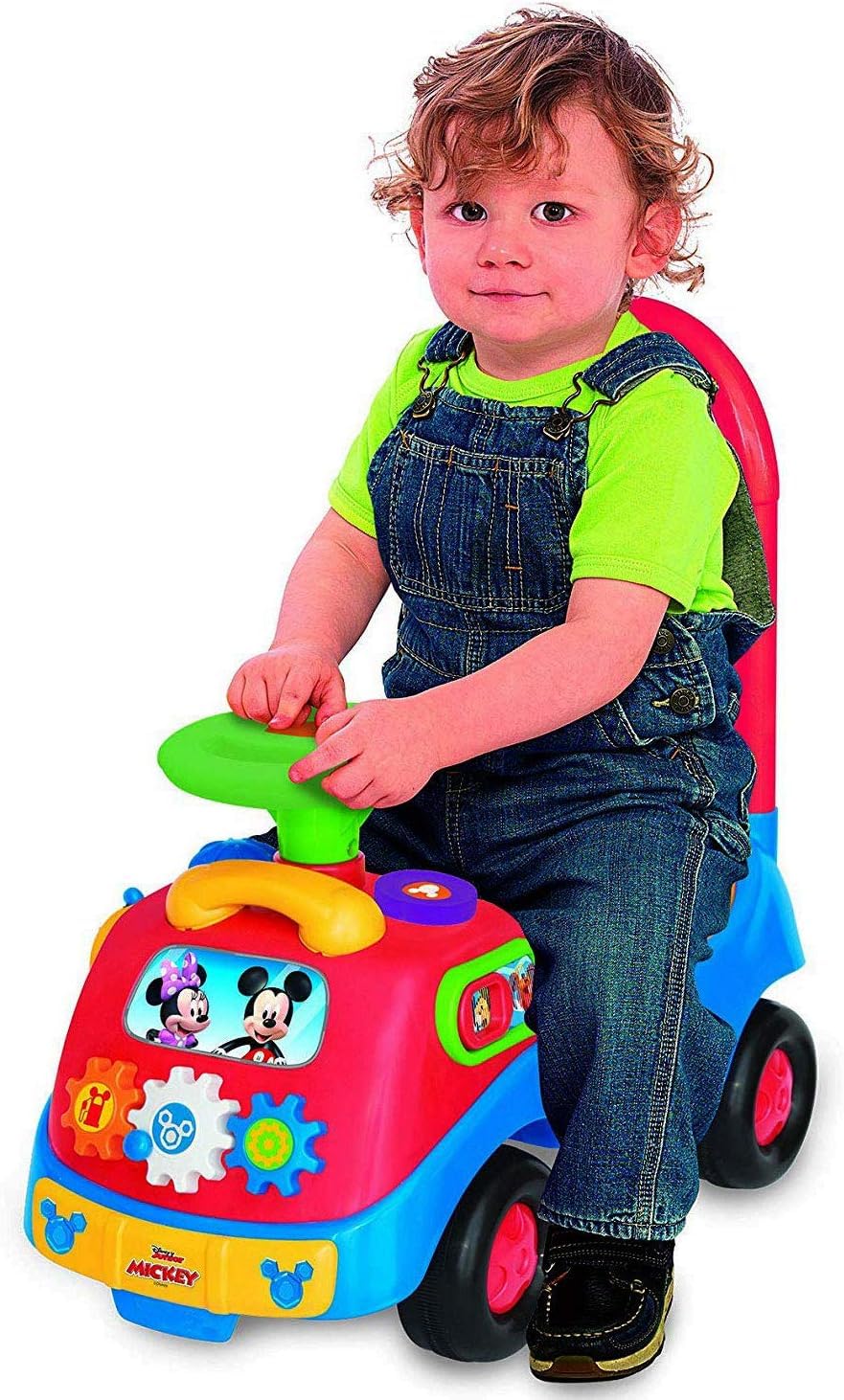 Kiddieland Mickey & Friends Activity Ride-On with Music, Lights & Sounds, Toy Phone, Steering Wheel, Toddler Push Car for Ages 12–36 Months, Battery Powered