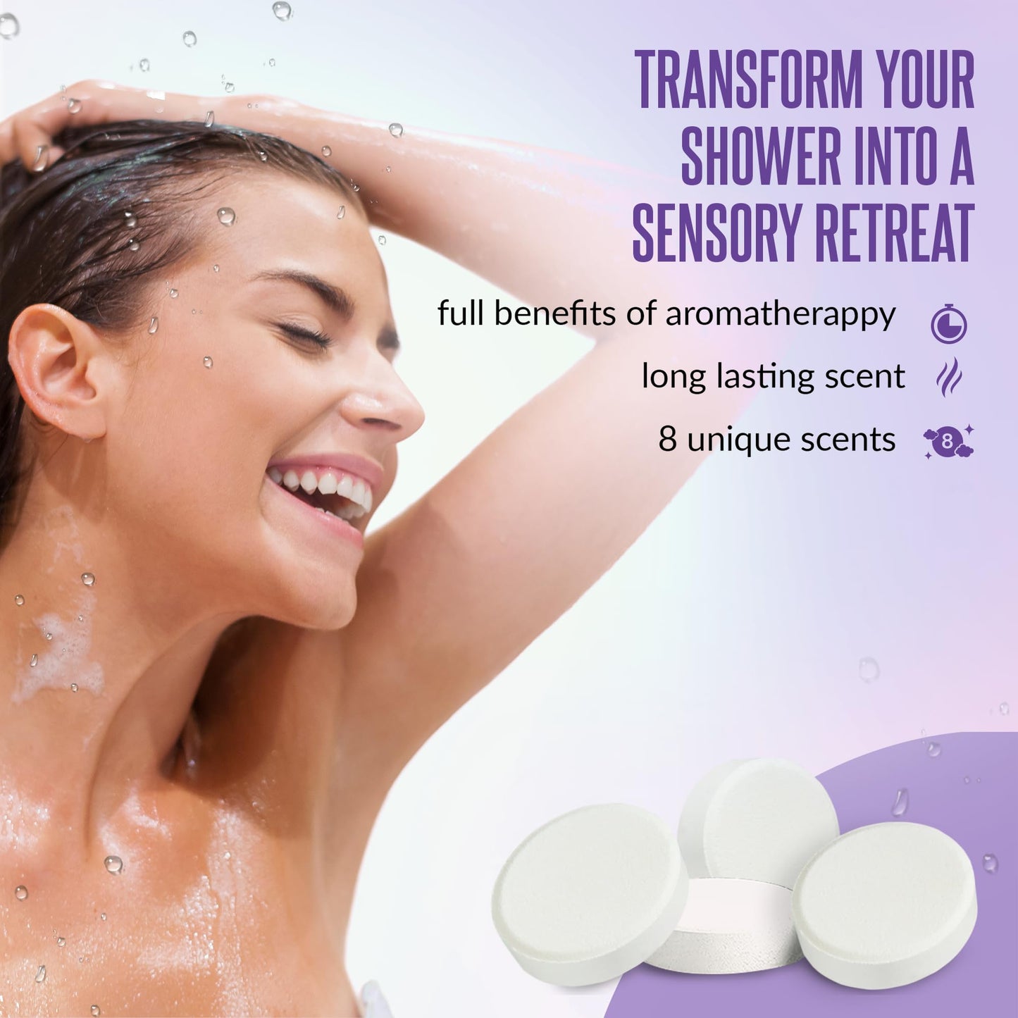 GOSSBY Shower Steamers Aromatherapy (8 Pcs) - Mothers Day Gift for Mom - Birthday, Stress Relief Gift for Women Wife Teen Girl - Basket Stuffers - Natural Essential Oils, Self Care Relaxation Home Spa