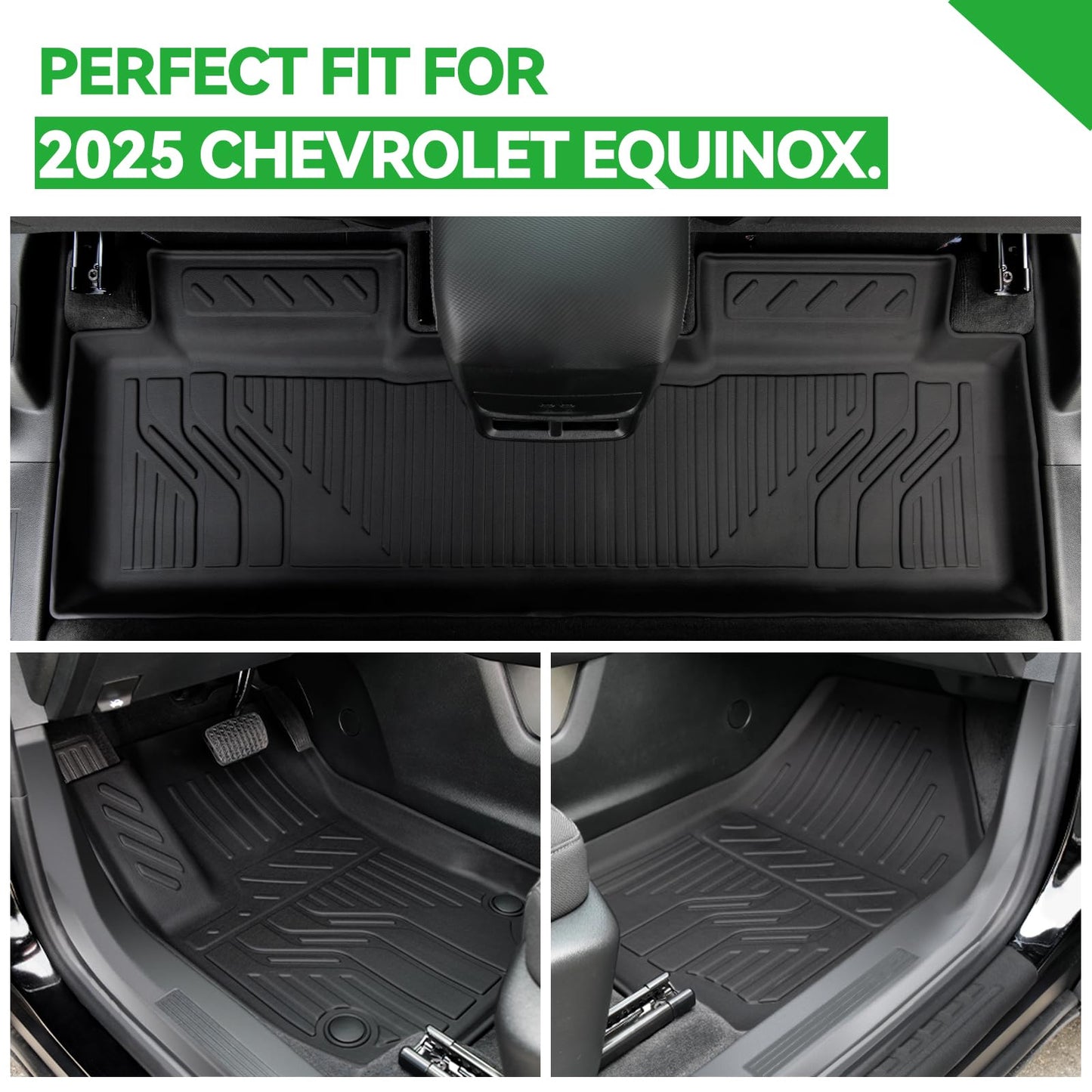 Floor Mats & Cargo Liners & Backrest Mat for 2025 2026 Chevy Equinox (Only Gas) & GMC Terrain 2025 2026, Door Sill Guards, All Weather TPE Car Floor Mats, Trunk Liner for Chevrolet Equinox Accessories