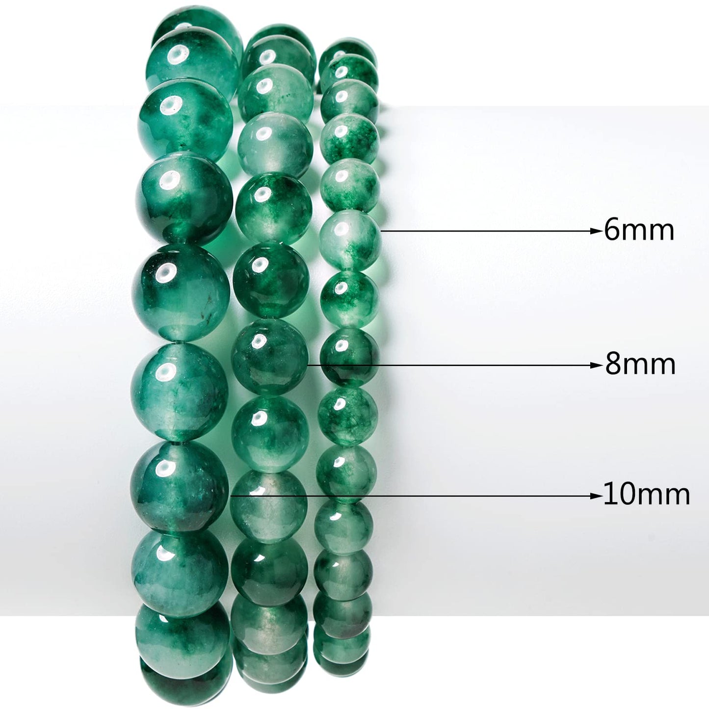 10mm Natural Aquatic Chalcedony Round Bead - 35PCS Bulk Gemstone Beads for Jewelry Making, DIY Bracelets, Necklaces - Includes Crystal Stretch Cord - Stone Beads for Crafting Gifts