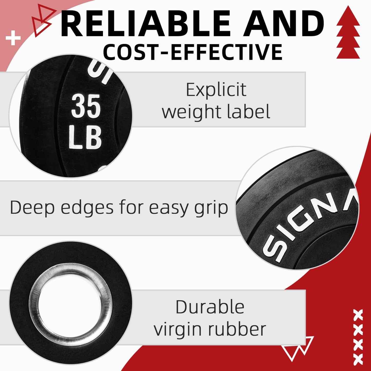Fitvids 2-Inch Olympic Bumper Weight Plates Including 280 LB Weight Plates & 7FT Olympic Barbell Bar, Black