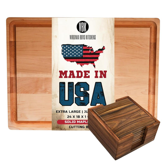 Extra Large Maple + Coaster Set of 4 with Holder