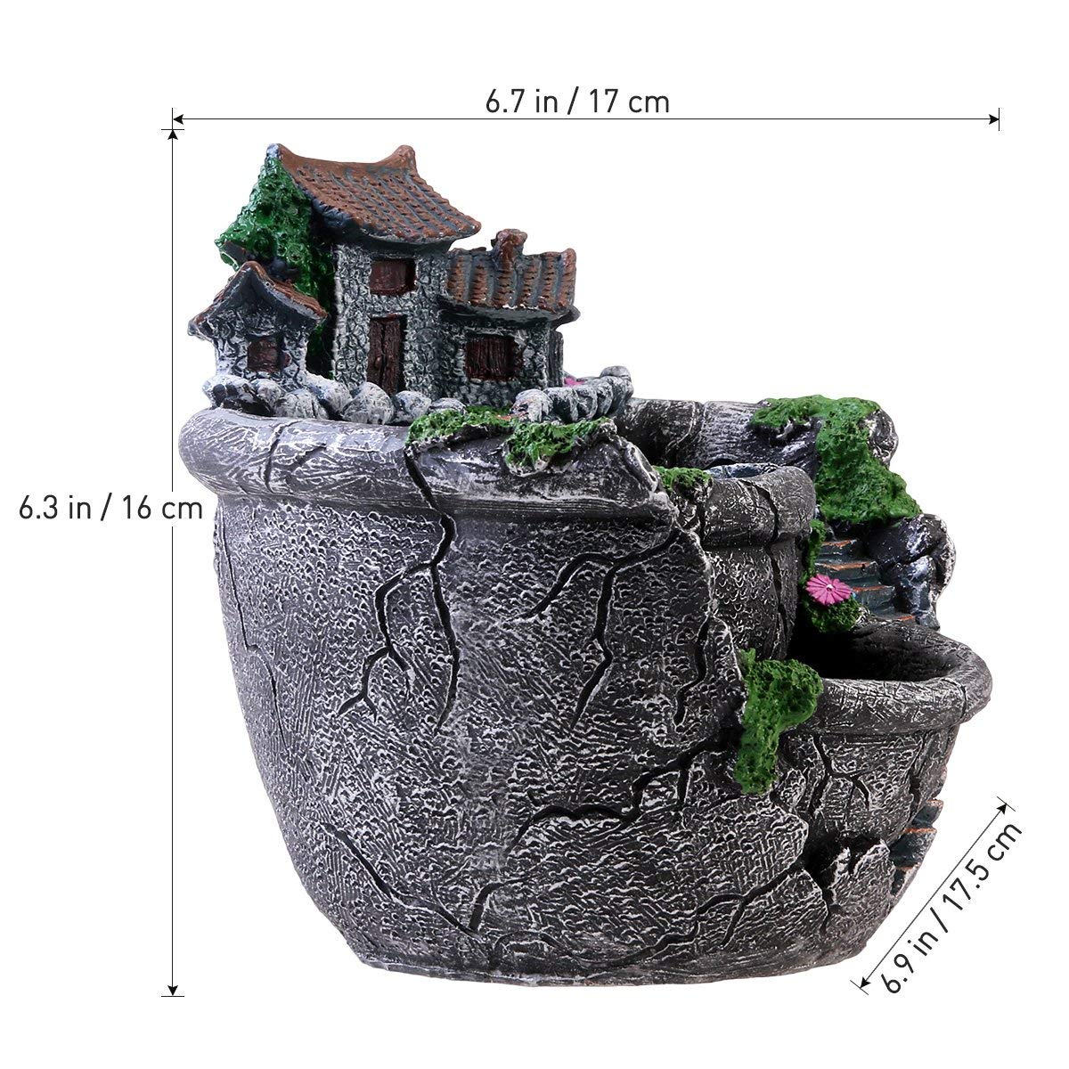 wdcfxy Creative Fairy Garden Flower Pot, Plant Pot, Succulent Plant Flower Pot Rack - Hanging Design Suitable for Home, Office, and Garden Decoration (Silvery)
