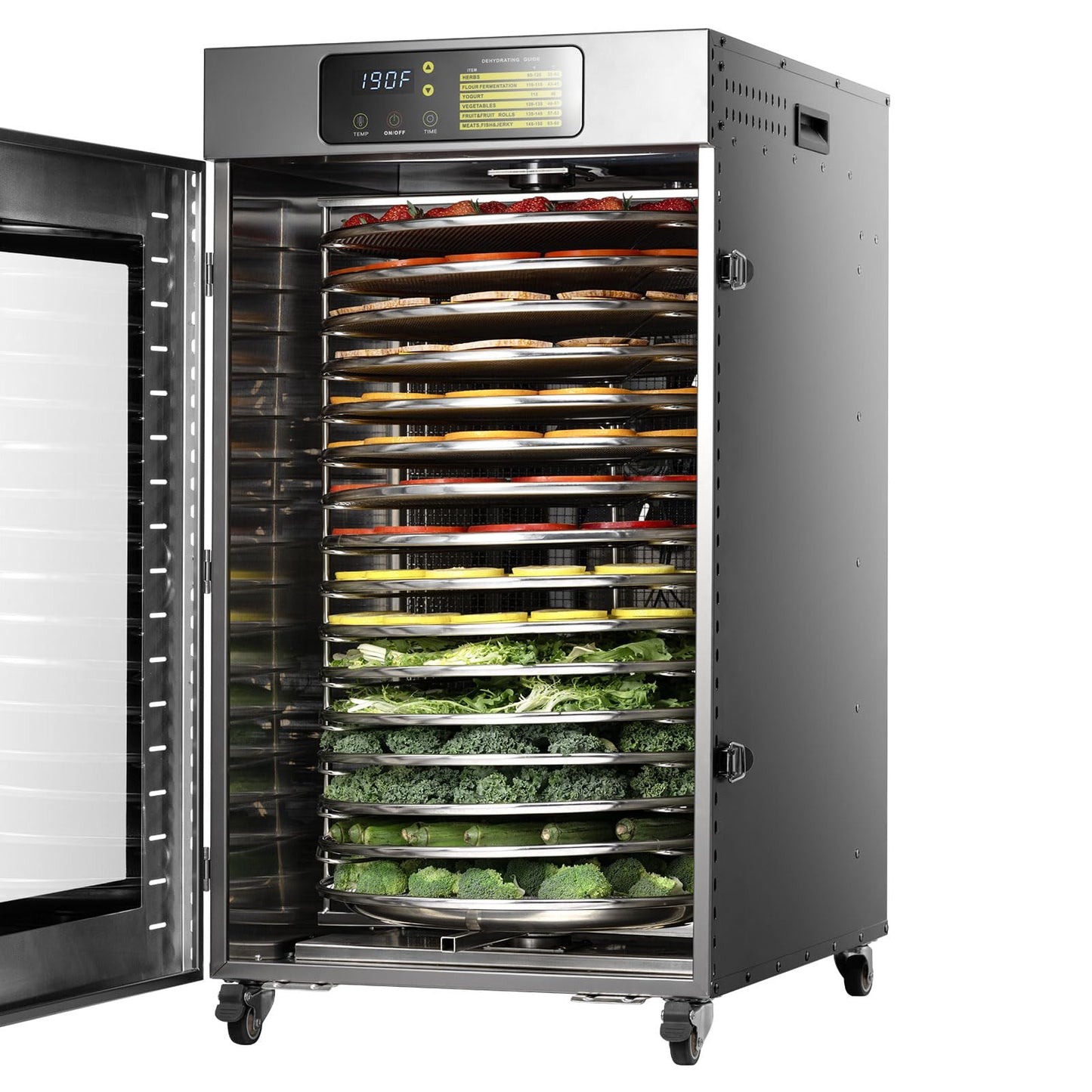 Septree Rotary Food Dehydrator 16 Trays, Commercial Large Rotating Food Dryer Machine for Jerky, Herbs, Mushrooms, Fruit, Dog Treats, 1500W Full Stainless Steel Industrial Dehydrater (Gunmetal Gray)