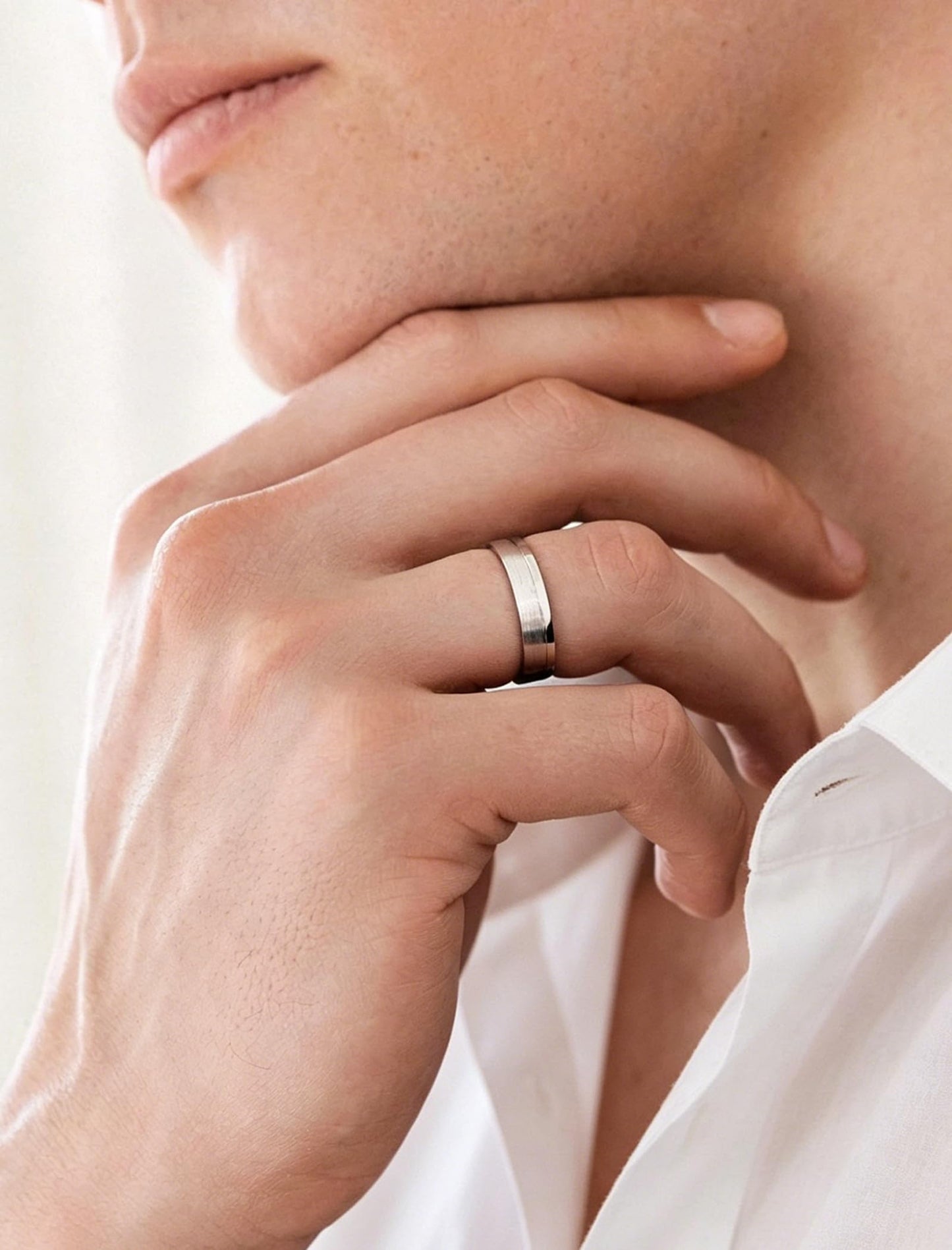 STARCHENIE Men's Wedding Band 925 Sterling Silver, 5MM, Brushed Matte Finish, Comfort Fit, Size 10