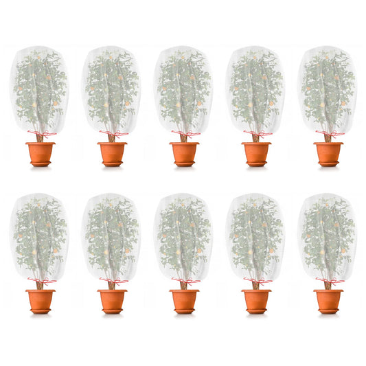 Kikhope 10 Pcs Garden Mesh Netting - 29"x21" Insect Bird Netting Pest Barrier Bags with Drawstring -Plant Fruit Protection Bag for Fruit Trees & Tomato Plants, Blocks Birds, Squirrels & Insects