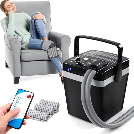FUPTOS Cold Therapy Machine, Portable Ice Machine for Knee After Surgery with Adjustable Modes & Quiet Pump, for Shoulder Ankle Pain Relief, Cryotherapy Machine Post Surgery Recovery