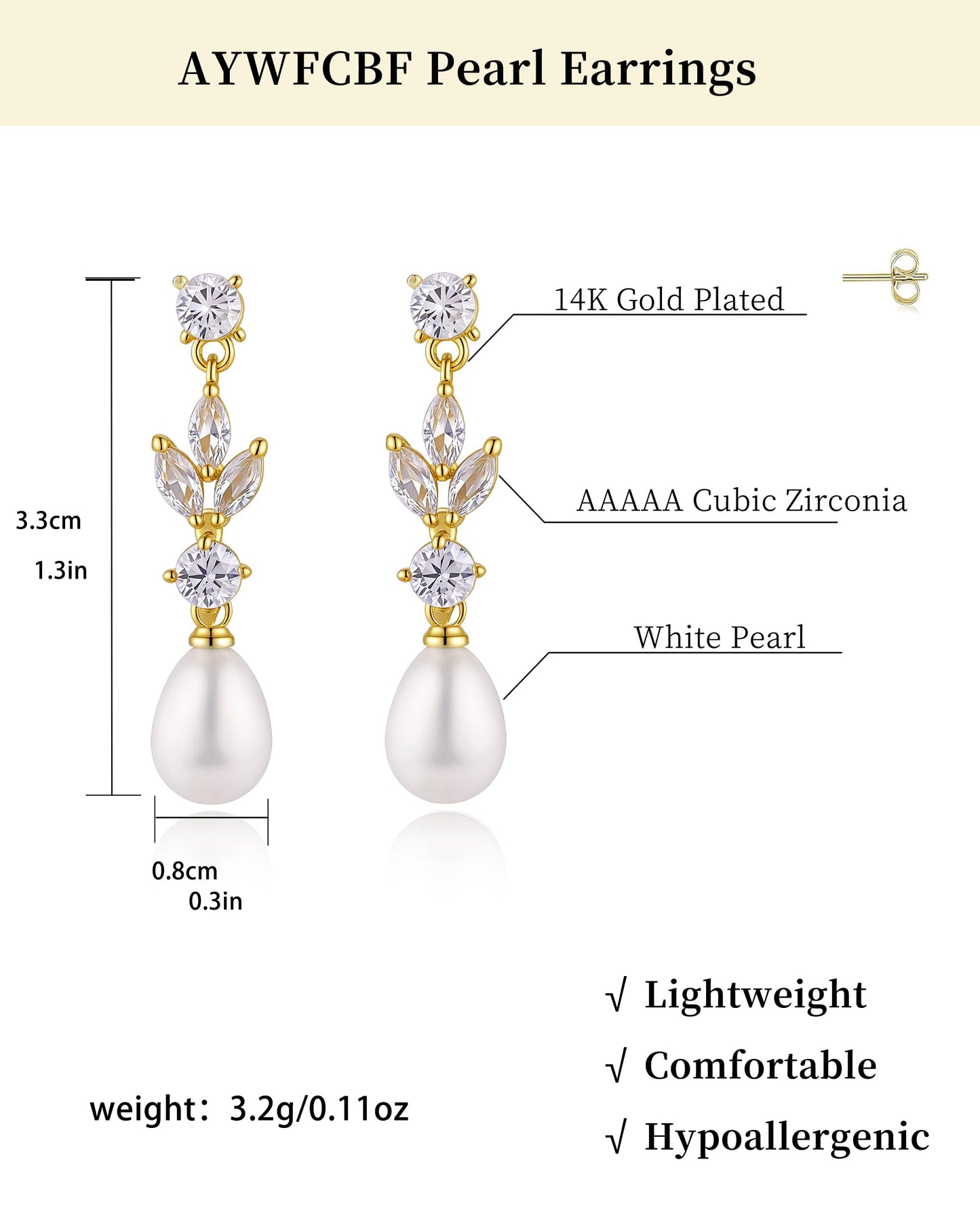 Pearl Earrings for Women, Trendy Silver Dangle Pearl Diamond Earrings Bridal Shower Gifts Wedding jewelry for Women