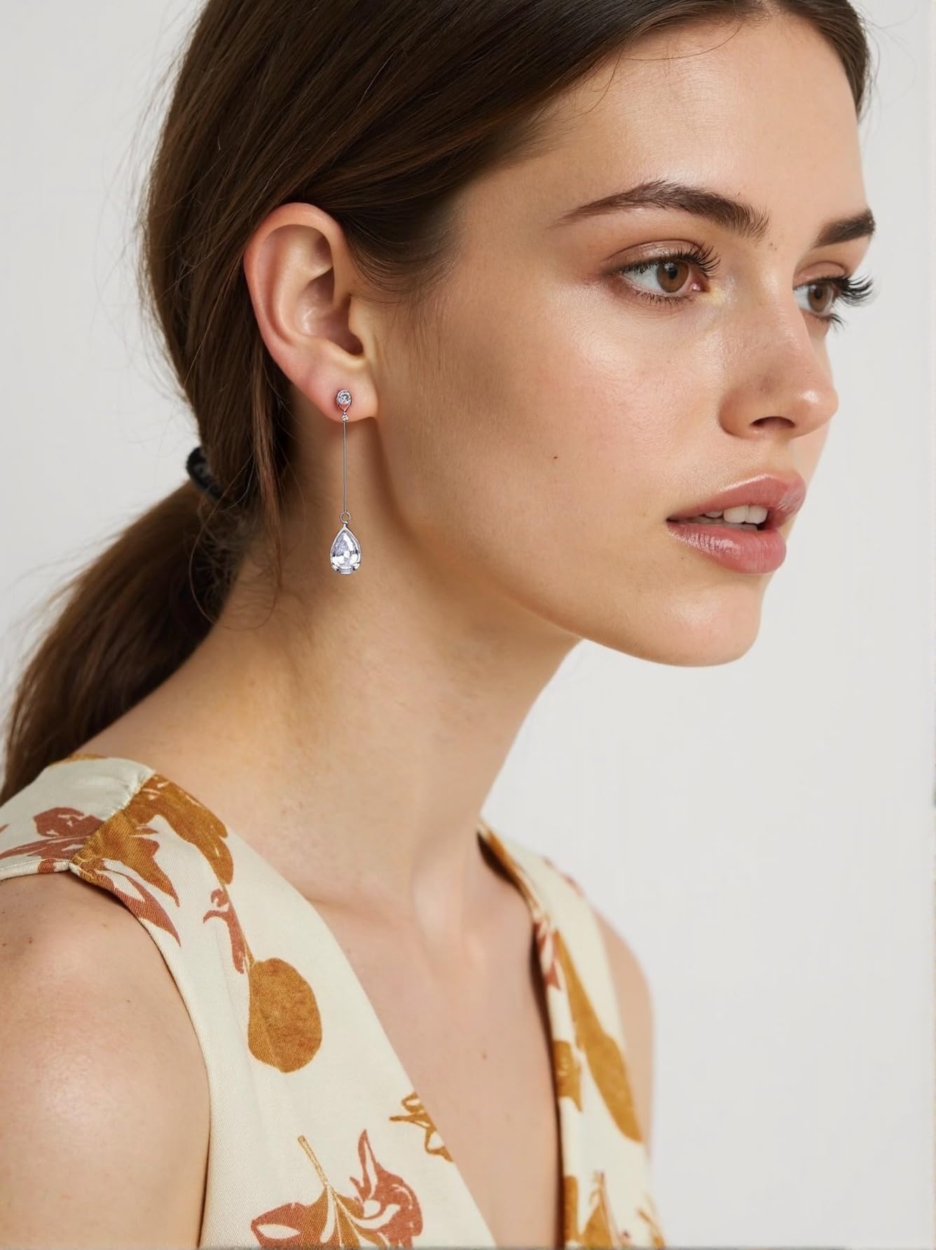 SBLING Platinum-Plated Cubic Zirconia Teardrop Earrings, 3.9 cttw, Teardrop