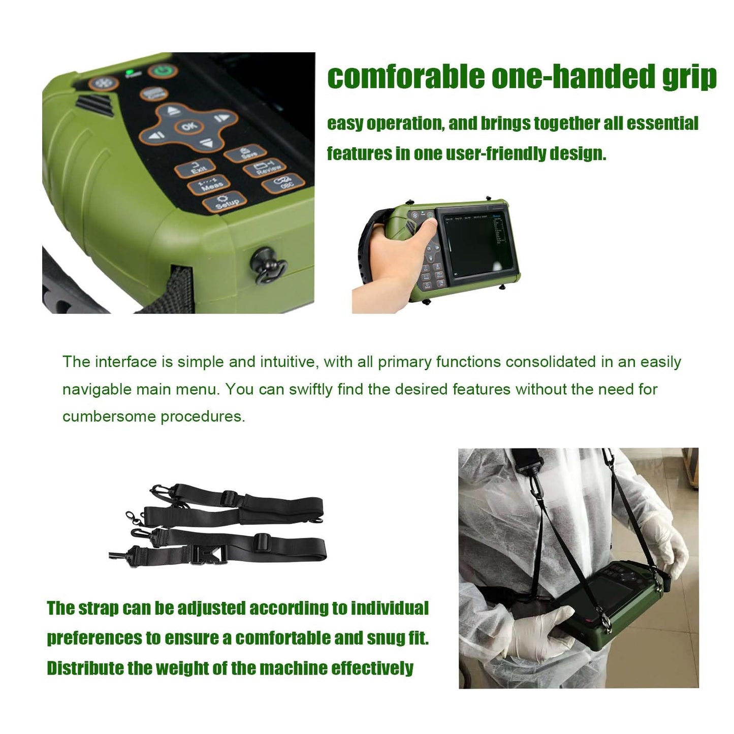 DAWEI Veterinary Ultrasound Machine for Pregnancy Portable Vet Handheld Scanner B-Ultra Sound Lightweight Ultrasound with 3.5Mhz Waterproof Probe for Pig,Sheep,Dog use