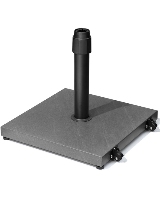 JOINHOM 45lbs Patio Umbrella Base with Wheels - Heavy Duty Outdoor Patio Market Umbrella Stand for Deck with Rollers, Poolside, Balcony, Wind-Resistant Design, Grey