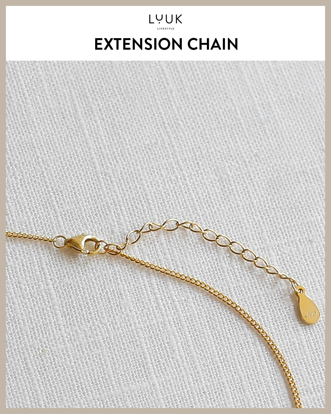 LUUK LIFESTYLE Feminine Necklace with love pendant, HAPPINESS gift card, 925 sterling silver, trendy look, adjustable 19” chain, women's fashion, Valentine's Day gift, birthday, friend, gold