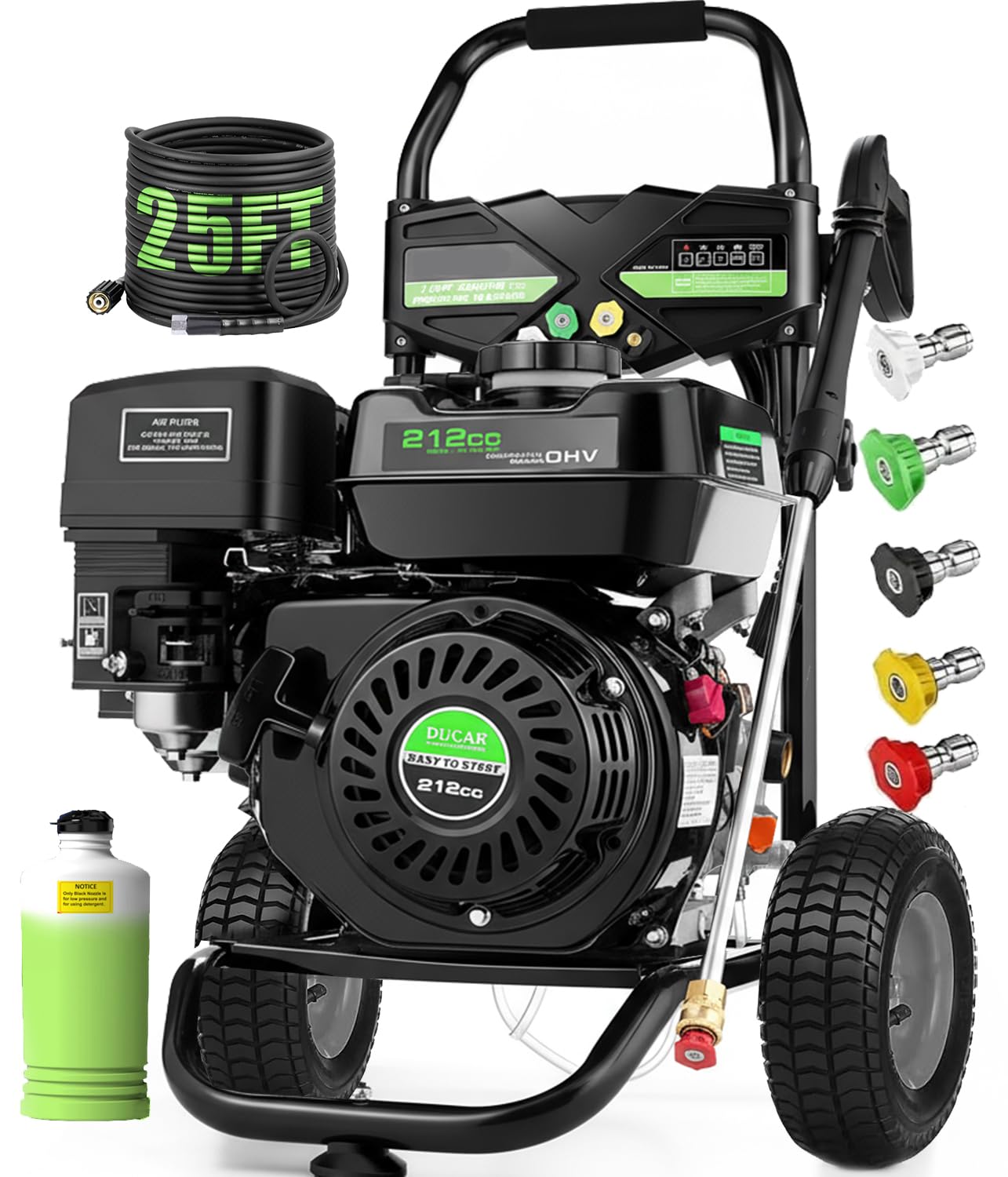 Imdot Gas Pressure Washer 4200PSI 4.0GPM Commercial Power Washer Gas Powered with 212CC Engine, 5 Tips, 25ft Hose, Soap Tank, Powerwashers for Home Cars, Black