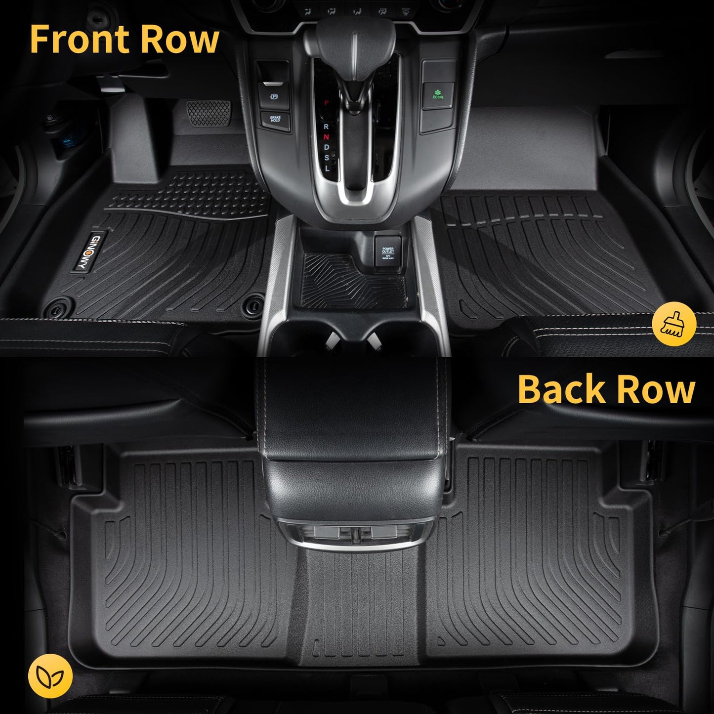 GINOWY-Floor Mats & Cargo Liner for Genesis GV70 2022-2026 (Not fit Electrified GV70), All Weather Car Floor Mats Cargo Liner TPE Rubber Trunk Mat Trunk Liner, GV70 Accessories Mats