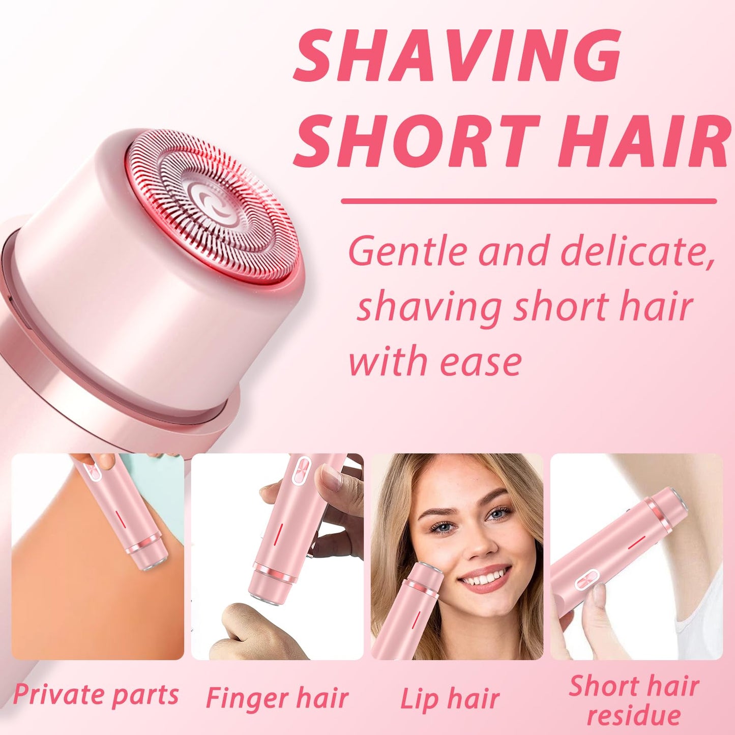 2 in 1 Dual Head Bikini Trimmer Women Electric Shaver,Waterproof Wet & Dry Use Body Hair Trimmer and Facial Hair Remover for Bikini Underarm Leg Arm Body Face (Purple)