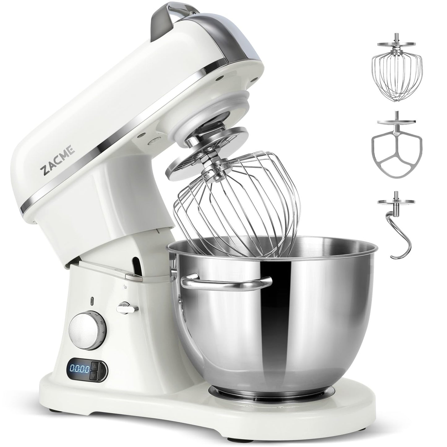 ZACME 8.4QT Commercial Stand Mixer 800W with Aluminum Die Casting Meets the Standard of NSF/ANSI 8-2023, Mixers Kitchen Electric Stand Mixer with Stainless Steel 8L Bowl, Dough Hook, Whisk and Beater