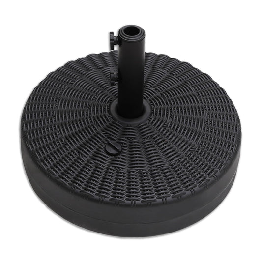 Helios&Hestia 88 lb Heavy Duty Round Plastic Water and Sand Fillable Outdoor Umbrella Base Stand Weight for Patio Market Table Umbrella, Black