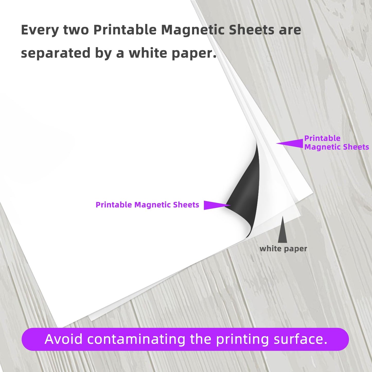 Printable Magnetic Sheets for Inkjet Printer,8.5" x 11"(Pack of 16),12 mil Thick Cuttable Flexible Non-Adhesive Backing Magnetic Printer Paper for DIY Crafts,Photos and Stickers