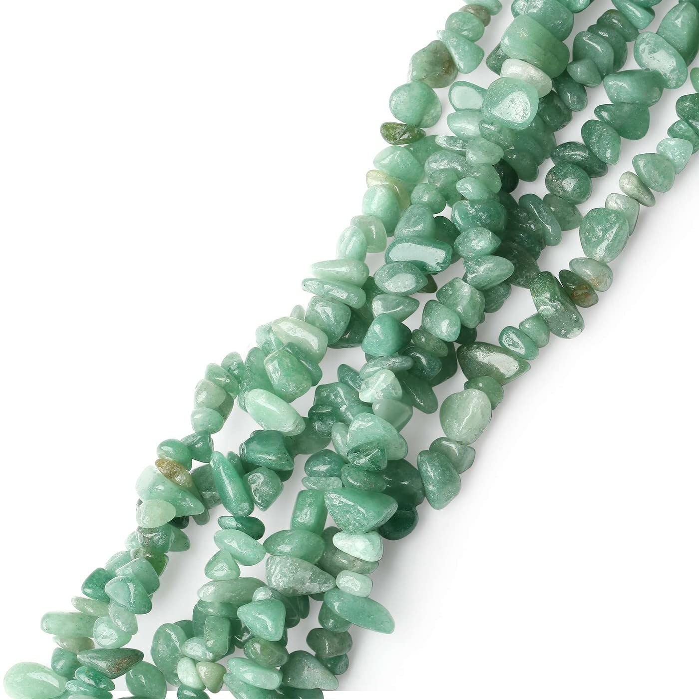 LAIDANLA Green Aventurine 400pcs Natural Chip Stone Beads 5-8mm Healing Crystal Irregular Gemstones Drilled DIY Loose Rocks Bead Crystal for Bracelet Earrings Necklace Jewelry Making Crafting