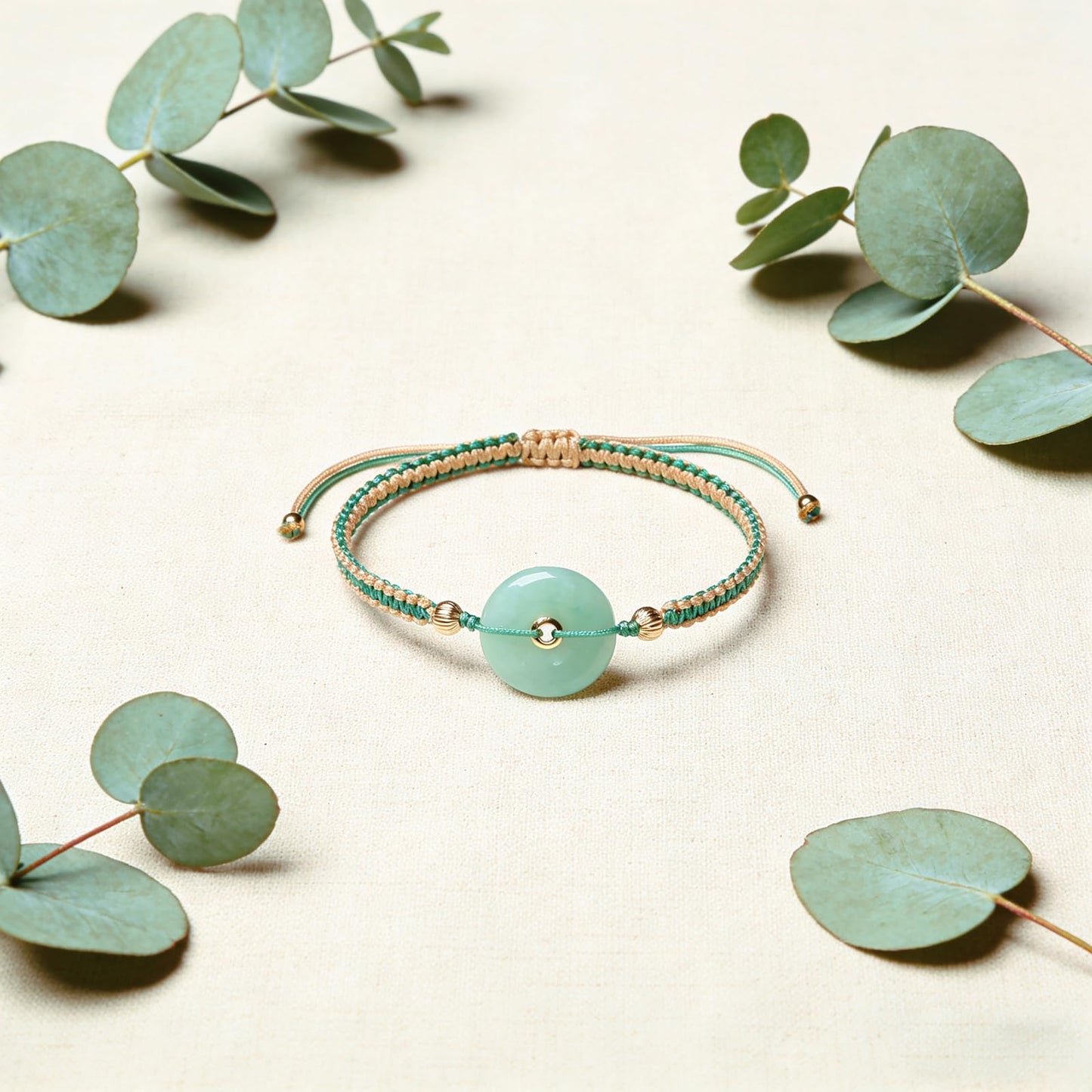 HL1971 Natural Jade Beaded Elastic Bracelet Gradient Green Jade Bead Ladies Bracelet, Suitable for Christmas, Thanksgiving