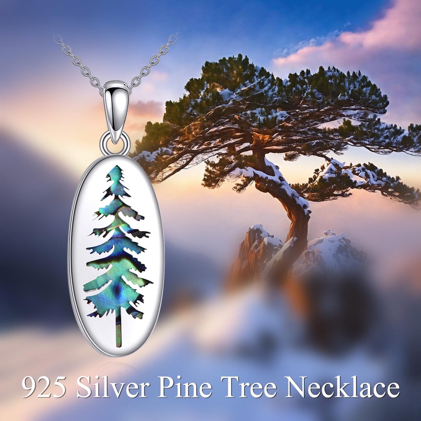 YFN Mountain Necklace for Women Sterling Silver Nature Jewelry Gift for Skiers, Hikers, Campers, Climbers and Nature Lovers