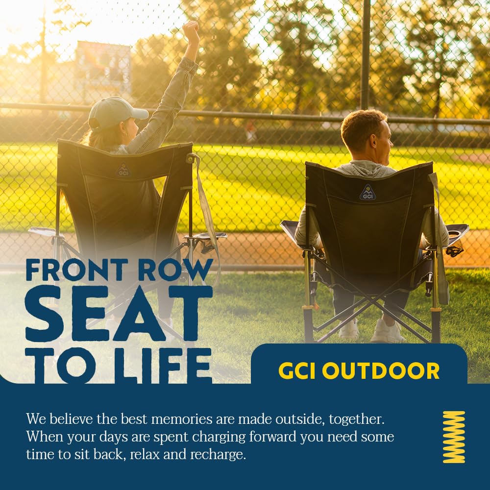 GCI Outdoor Comfort Pro Rocker Collapsible Rocking Chair & Outdoor Camping Chair, Indigo Blue