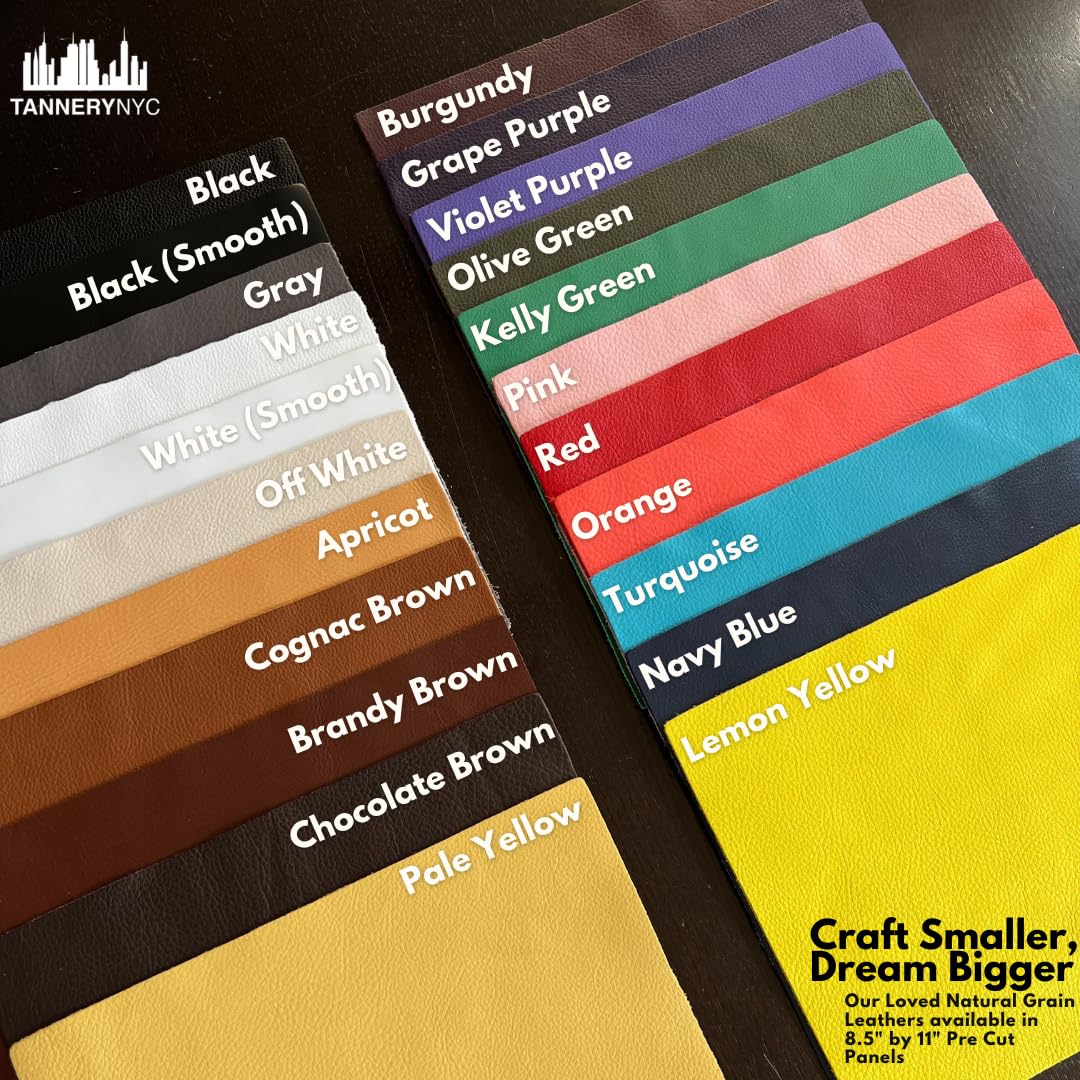 Natural Grain Cow Leather: 8.5'' x 11'' Pre Cut Leather Pieces (Kelly Green, 1 Piece)