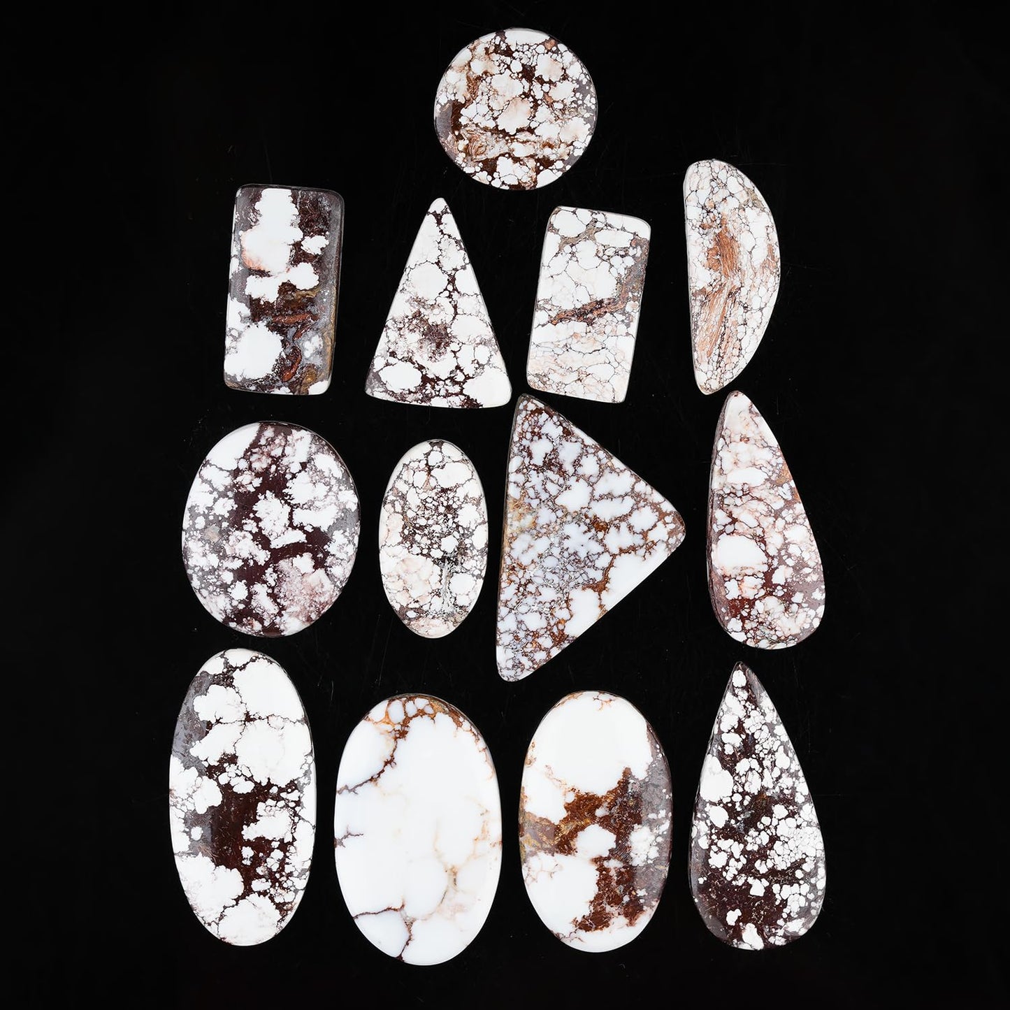 GemSymphony 100 Carat Natural Wild Horse Jasper Gemstone Cabochon Lot Mixed Shapes – 5 to 6 pcs Hand Polished Crystal Stones for Jewelry Making Supply, Healing, Reiki, Craft Supplies, Unique Cab Set for Wire Wrapping & Collectors (10-20 mm)