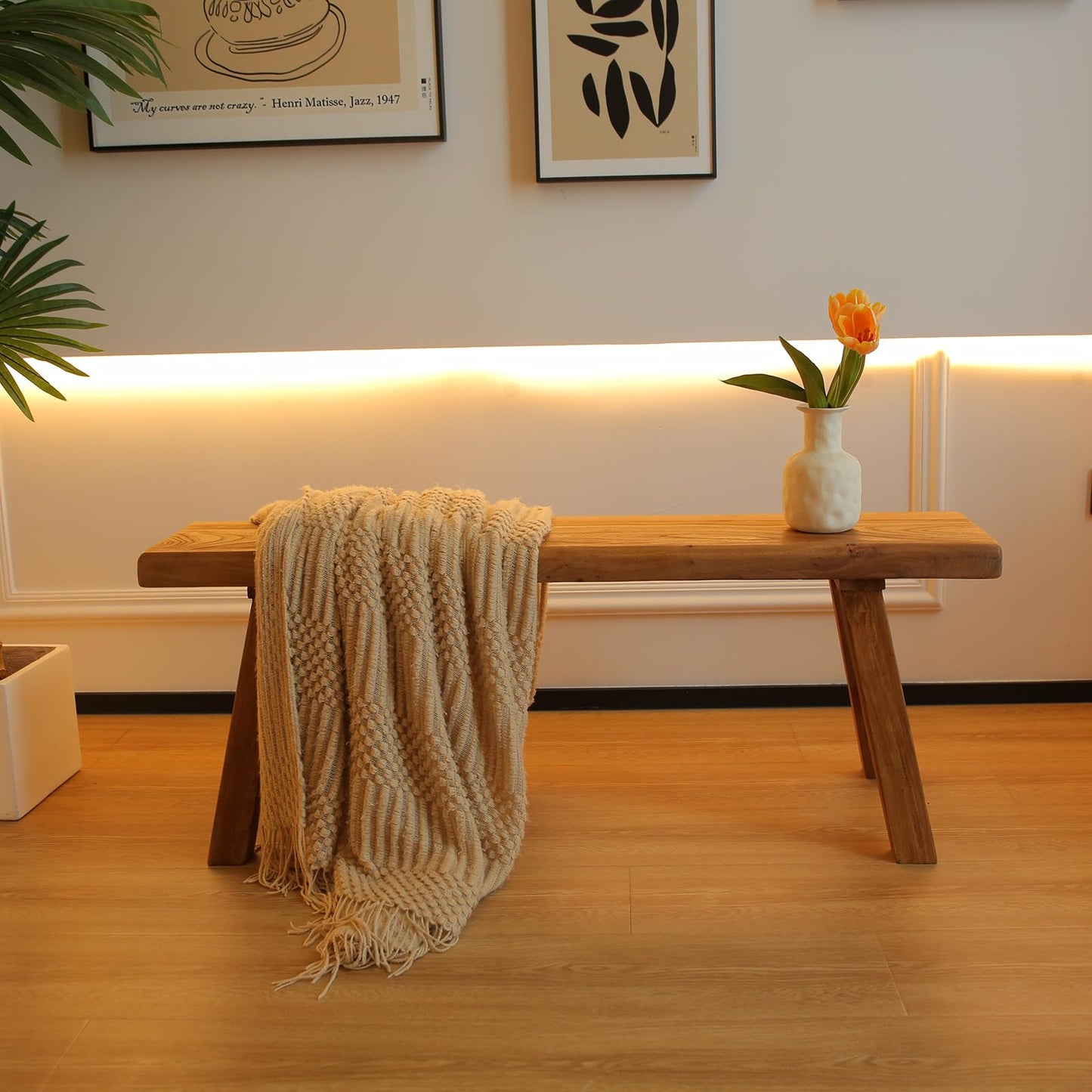 ZPrestiCraftbl Wooden Bench Indoor – Rustic Farmhouse Narrow Entryway Bench with Slim Skinny Design, Natural Solid Wood, Perfect for Dining Room, Bedroom, or End of Bed, 31.5in Length