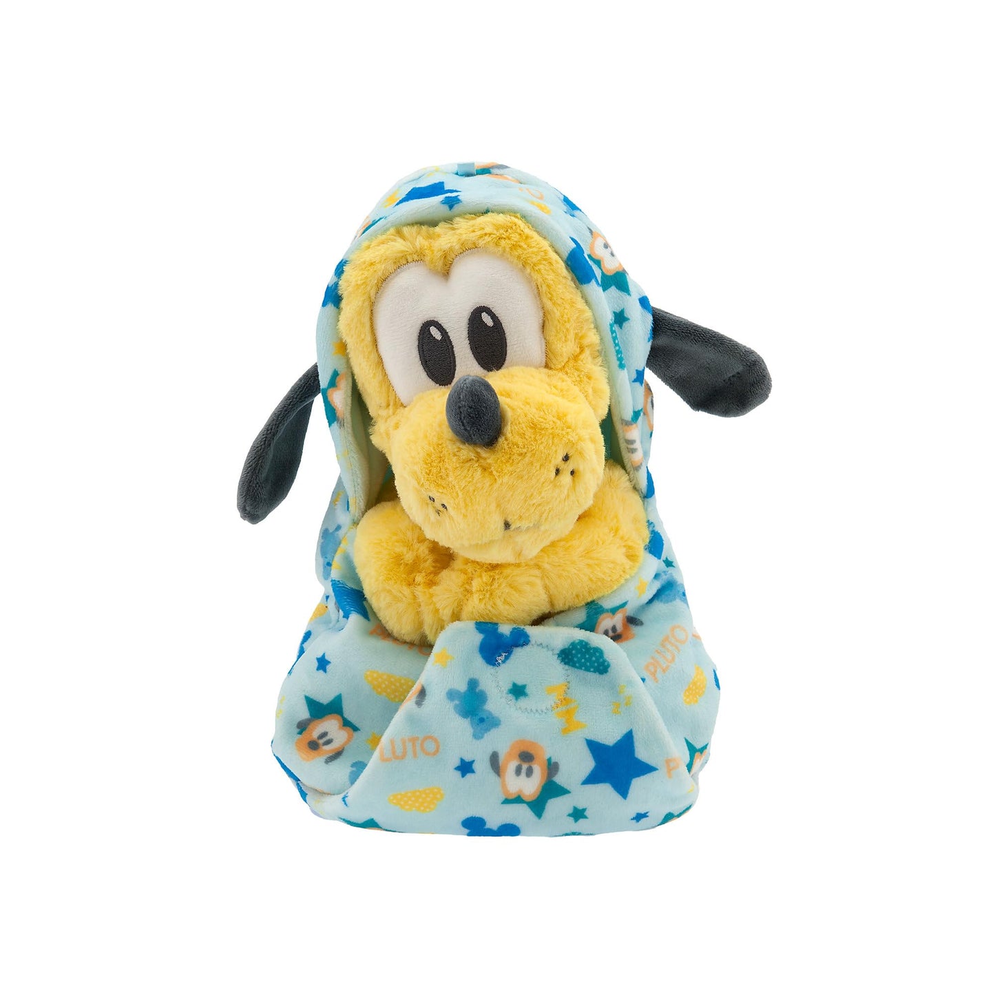 Disney Store Official Pluto Plush with Blanket Pouch - Disney Babies Plushy in Baby Swaddle - Kids Toy for Those who Love Plush Figure Toys, Cute Plushies, & Baby Stuffed Animals - Small - 10"