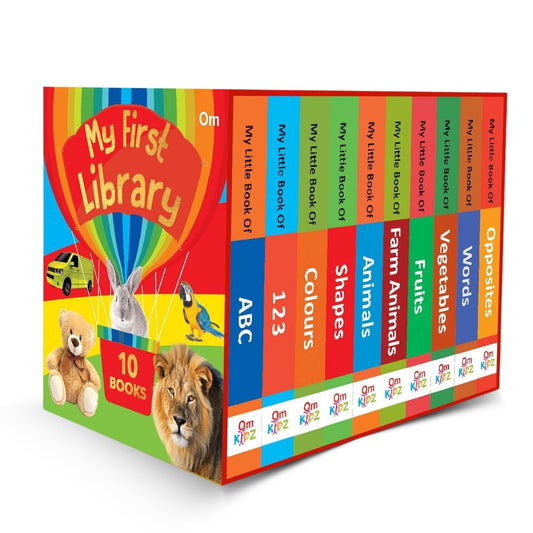My First Library Boxset of 10 Board Books for Kids, Babies, Toddlers (Ages 1–3) Learn ABC, Numbers, Colors, Animals & More Learning (English Edition) Mini Book Gift Set Baby Showers, Birthdays & Preschool