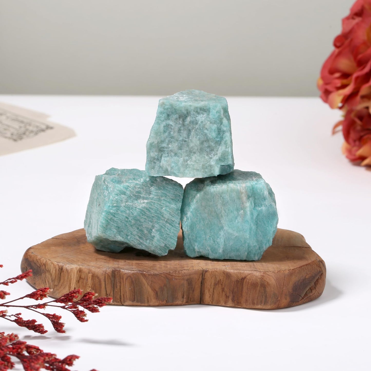 XIANNVXI Amazonite 1.8-2.2" Large Raw Crystals and Healing Stones Natural Rough Crystal Rocks Tumbling Cabbing Polishing Fountain Rocks 1PCS