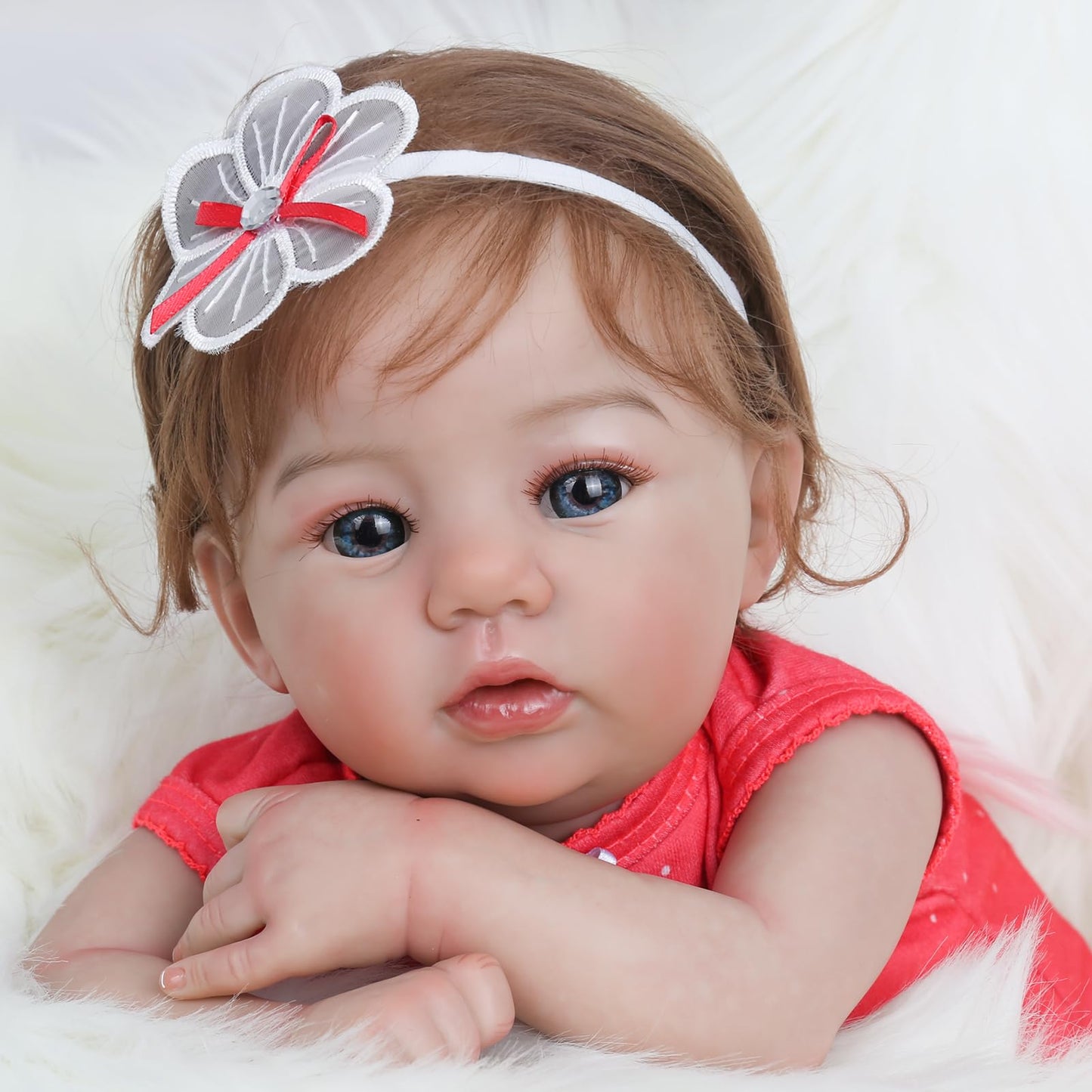WOOROY Realistic Reborn Baby Dolls - 18 Inch Lifelike Newborn Baby Girl, Real Baby with Soft Weighted Body, Real Life Reborn Dolls Gift Set for Kids Age 3+